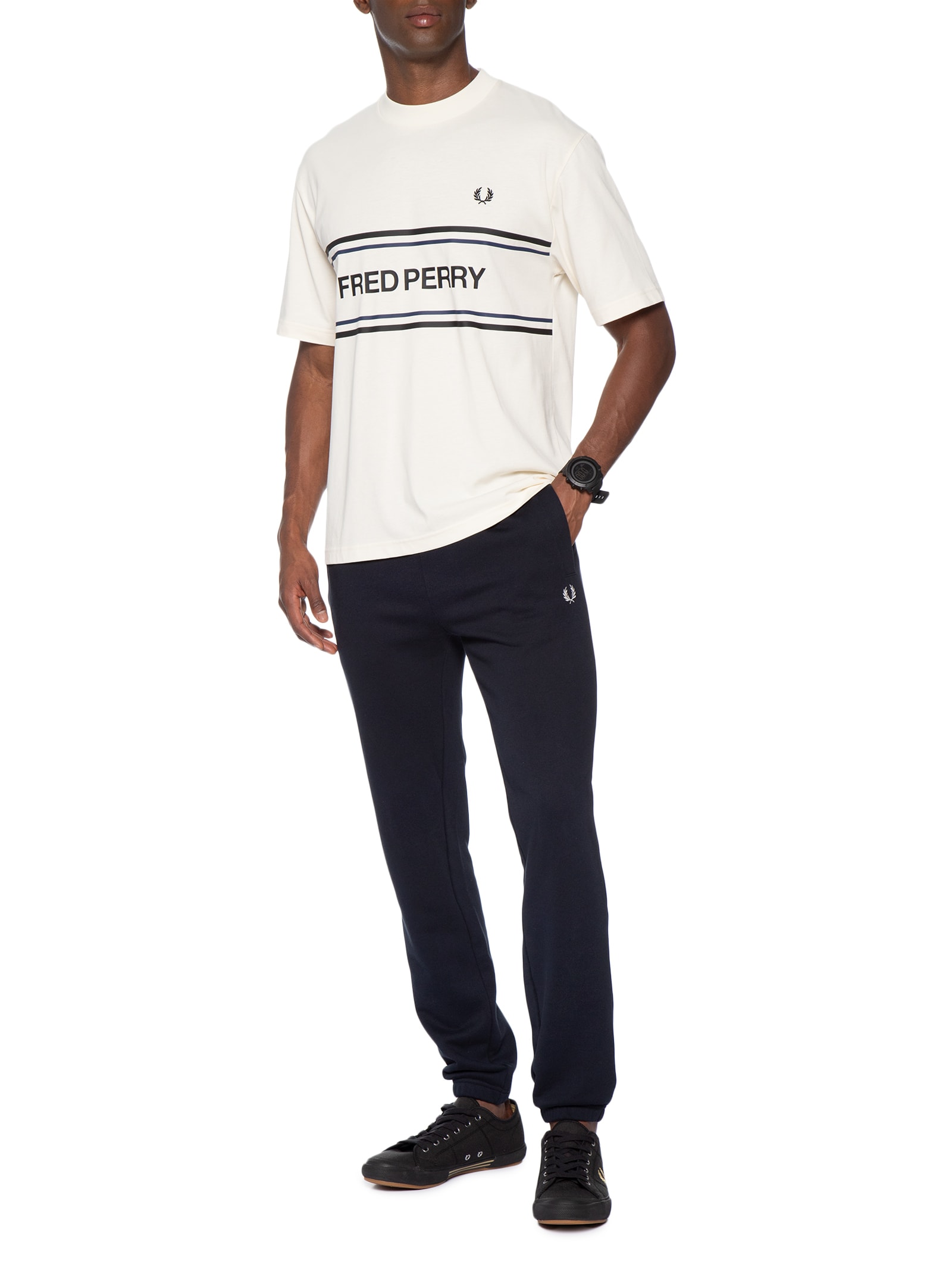Camiseta Masculina Fred Perry Graphic Bege Fred Perry