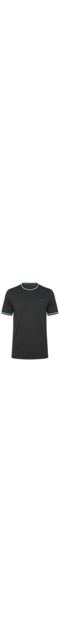 Camiseta Masculina Friso Duplo Regular Fit Em Algodão - CInza