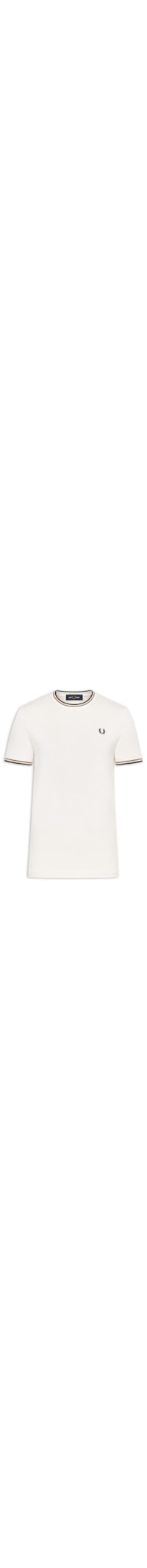 Camiseta Masculina Friso Duplo Regular Fit Em Algodão - Off White