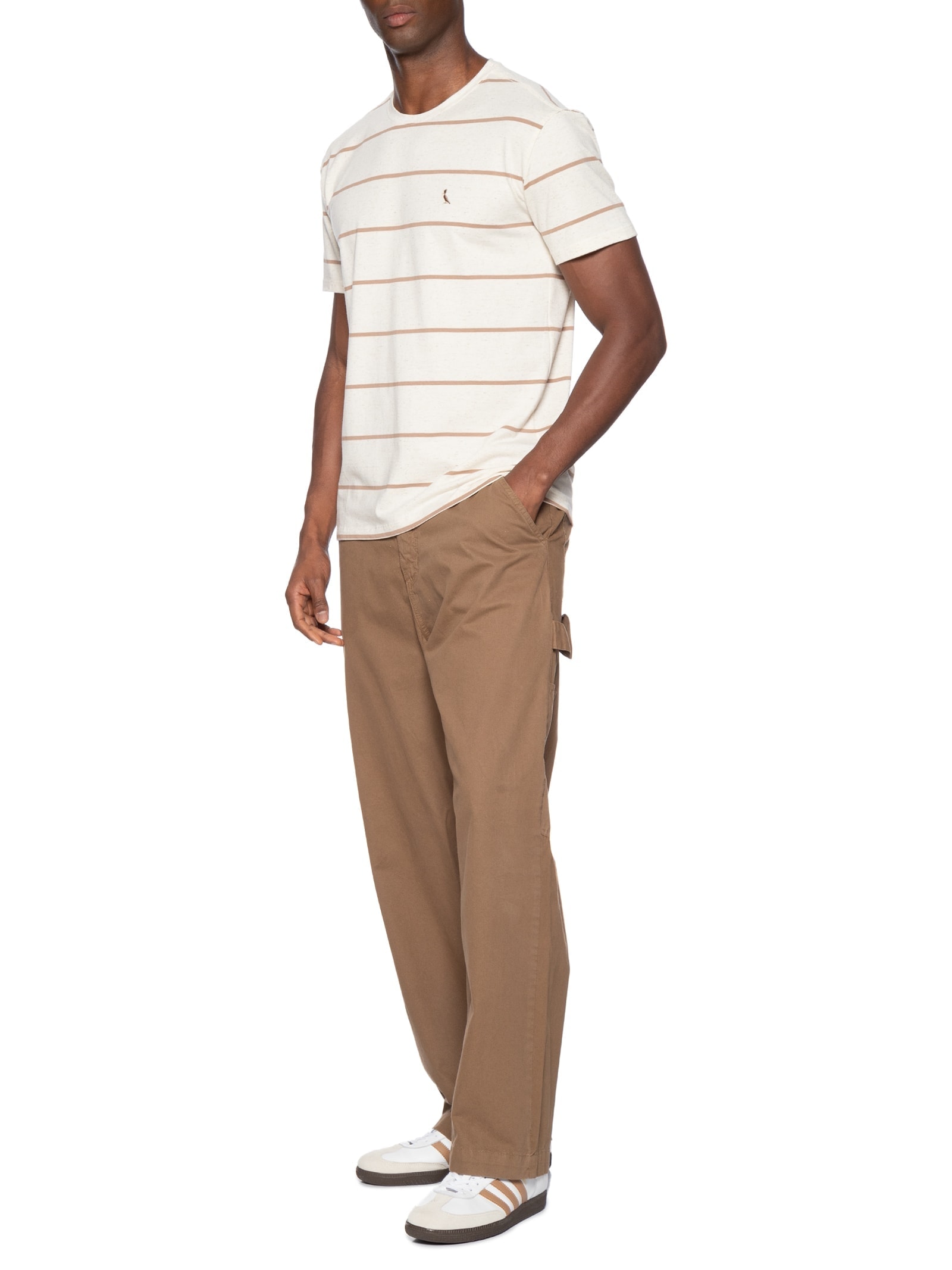 Camiseta Masculina Ft Linho Sol Bege Reserva