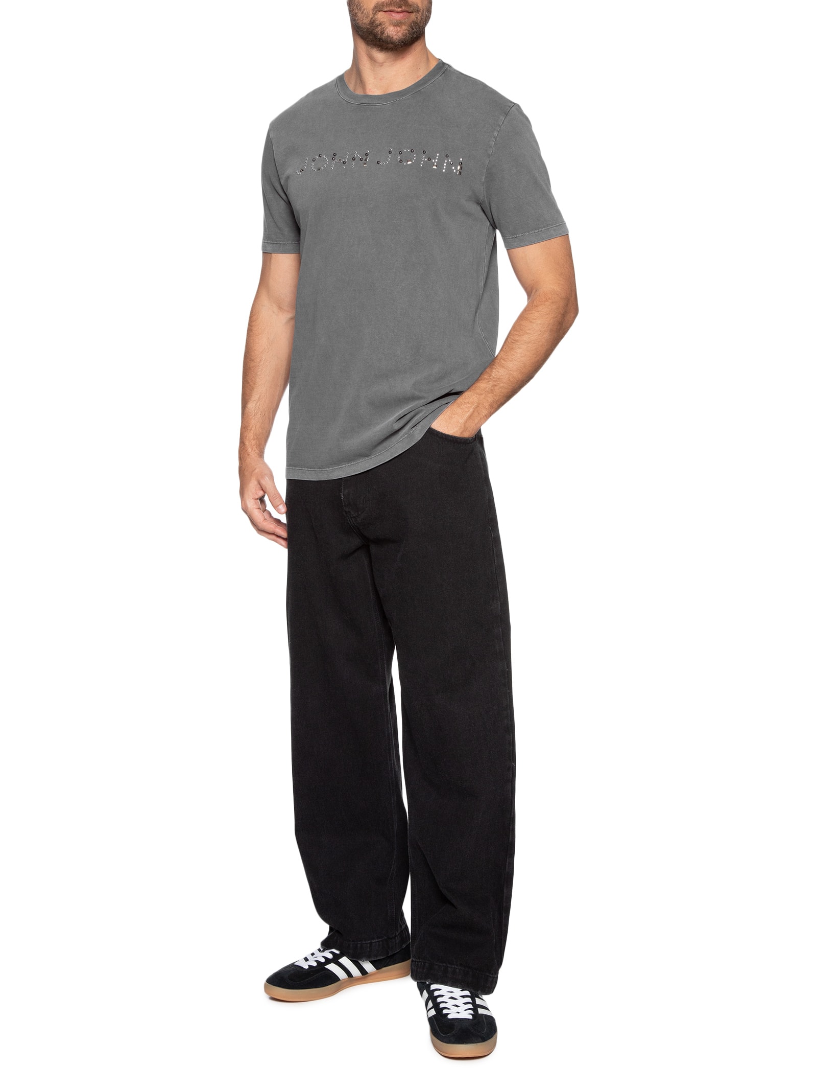 Camiseta Masculina Glam Space Cinza John John