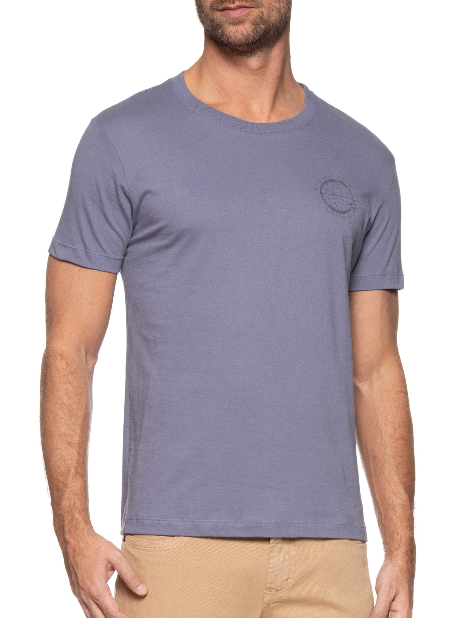 Camiseta Masculina Globo Peito Azul Richards