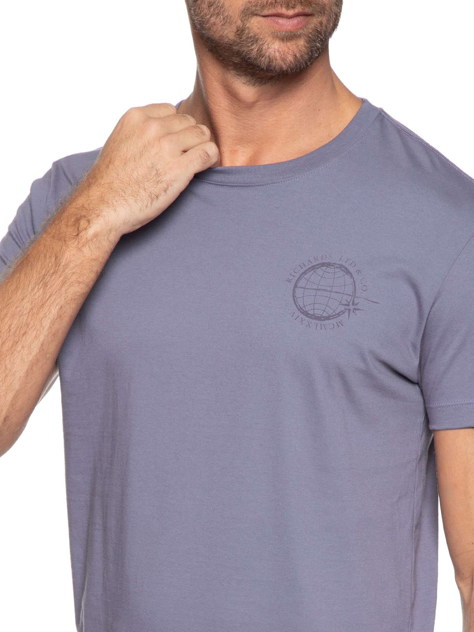 Camiseta Masculina Globo Peito Azul Richards