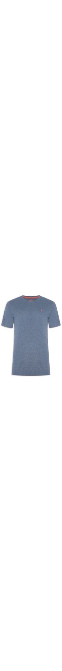 Camiseta Masculina Gola Careca Algodão Orgânica - Azul