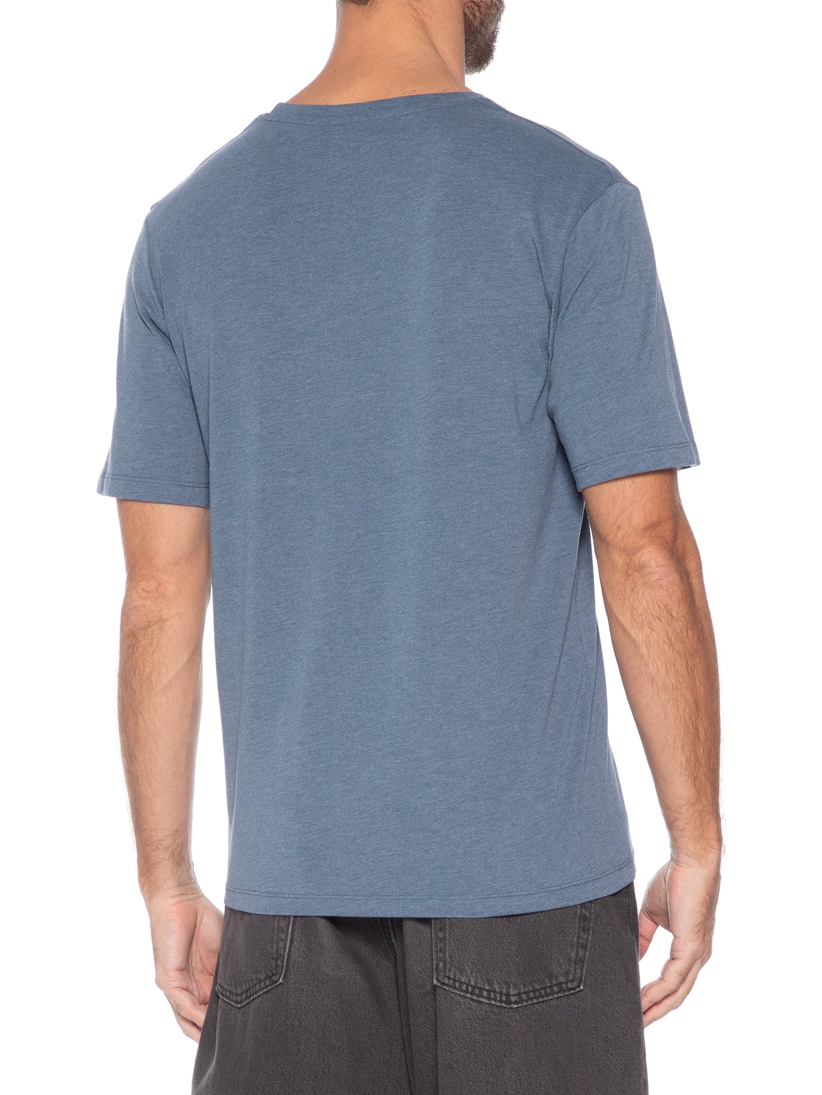 Camiseta Masculina Gola Careca Algodão Orgânica Azul Jack & Jones