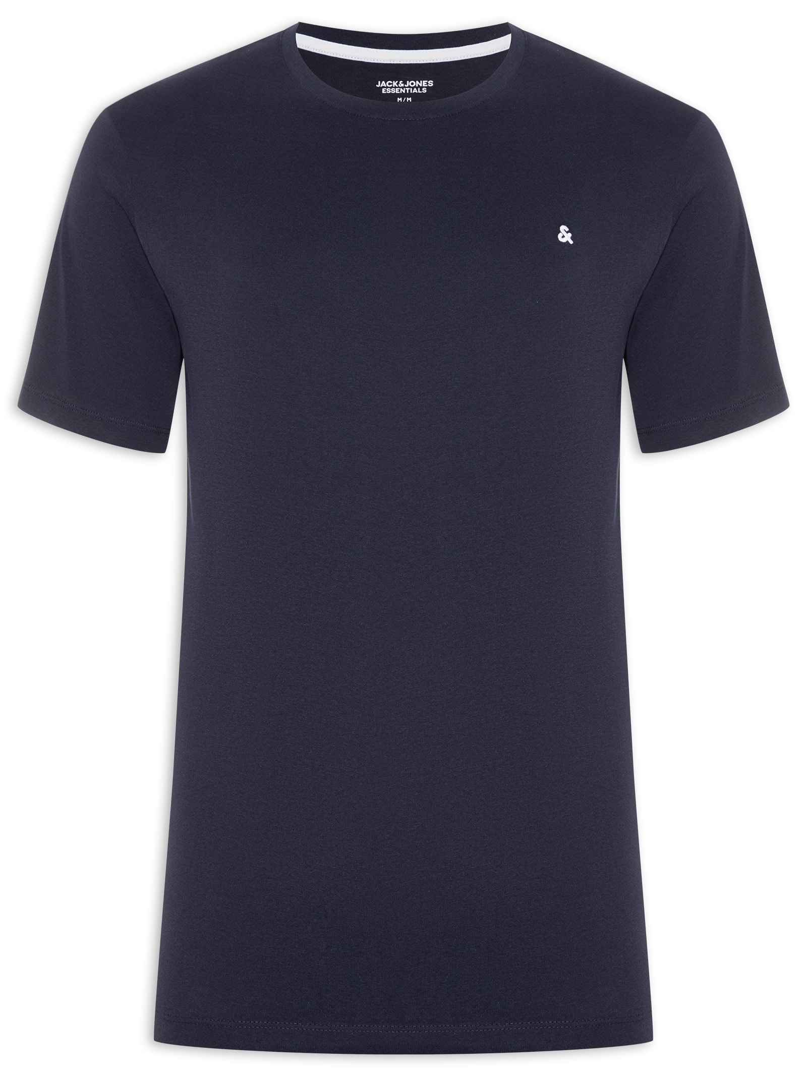Camiseta Masculina Gola Careca Algodão Orgânica Azul Marinho Jack & Jones