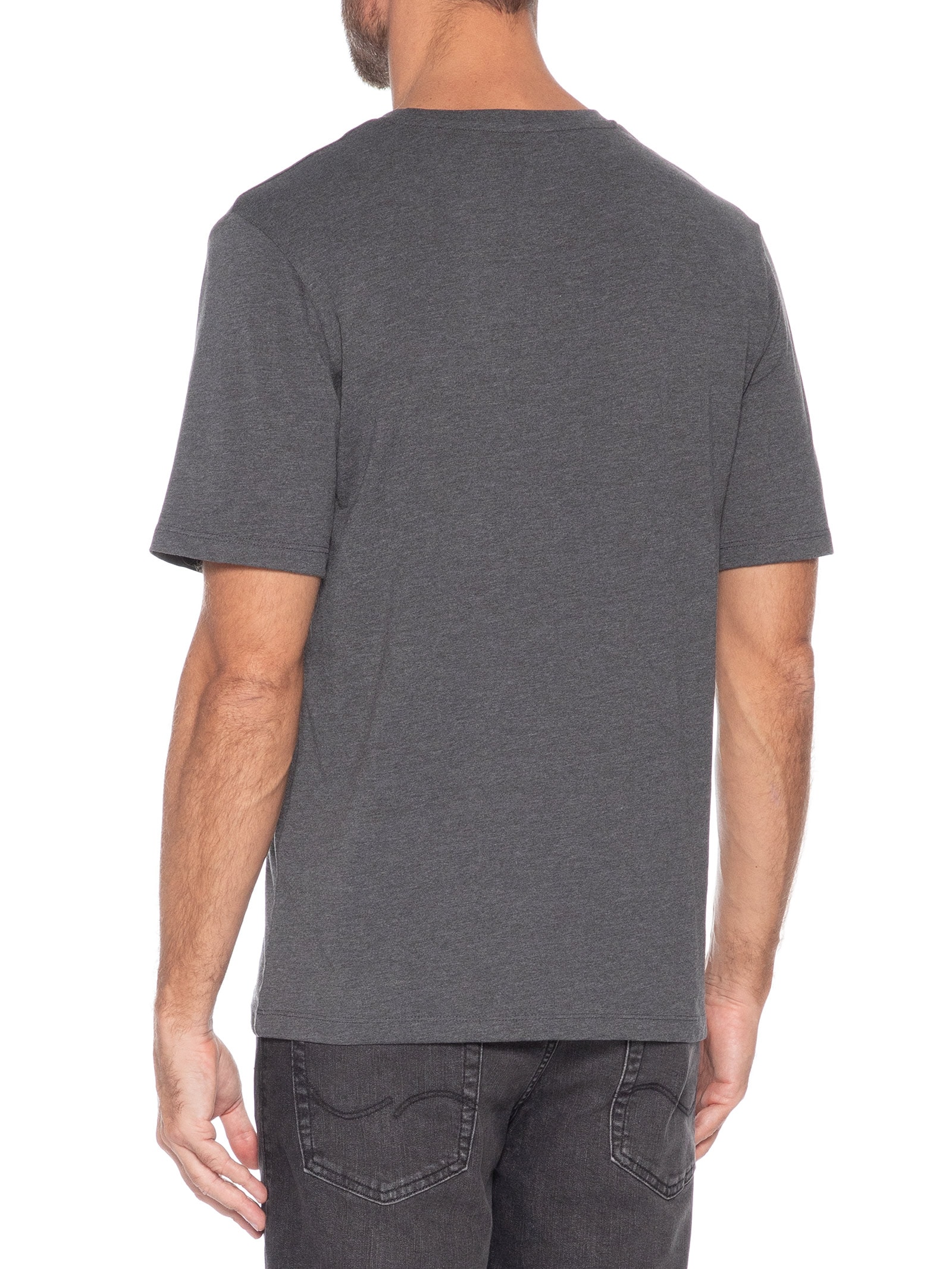 Camiseta Masculina Gola Careca Algodão Orgânica Cinza Jack & Jones