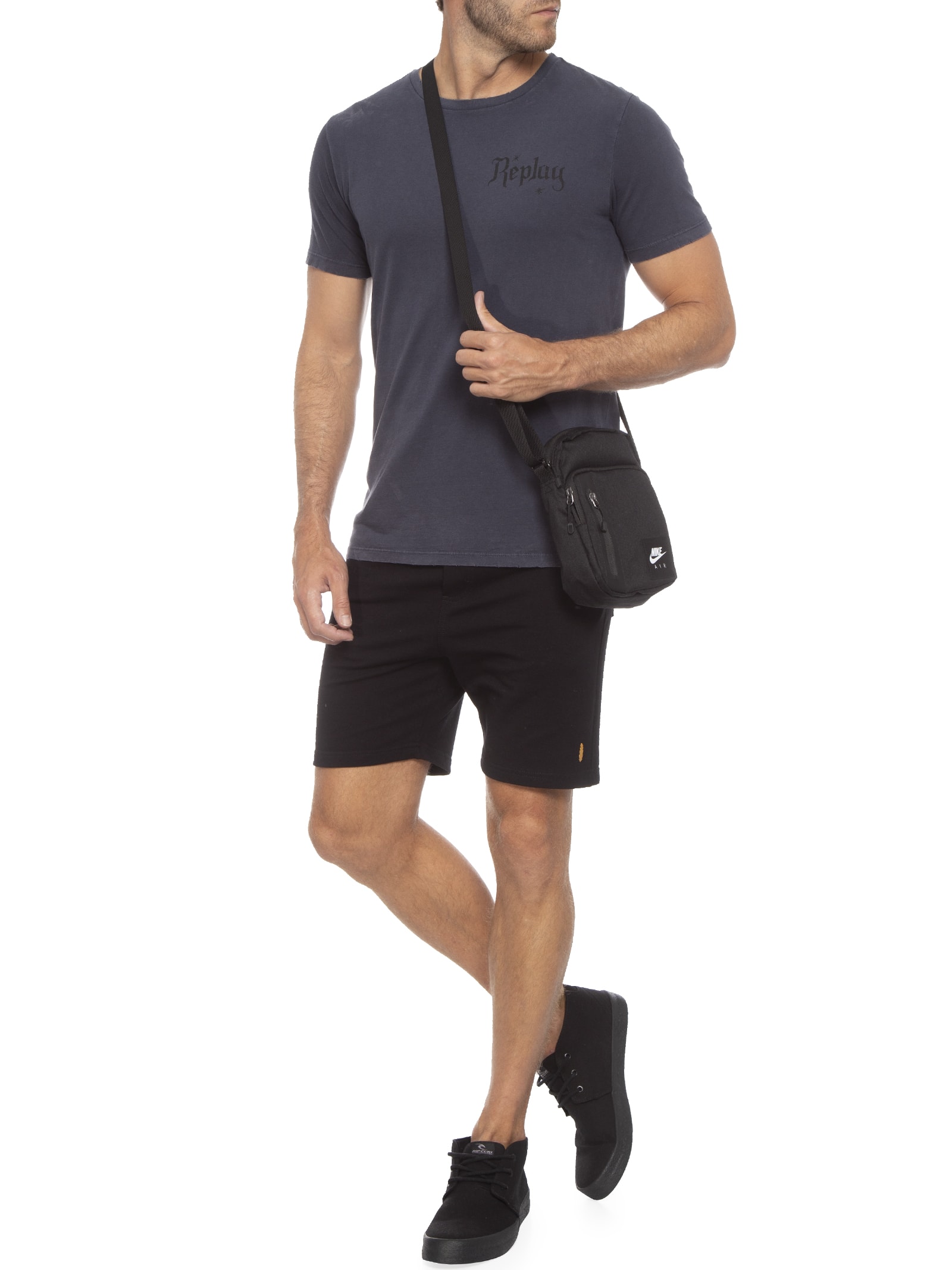 Camiseta Masculina Gola Careca Azul Replay