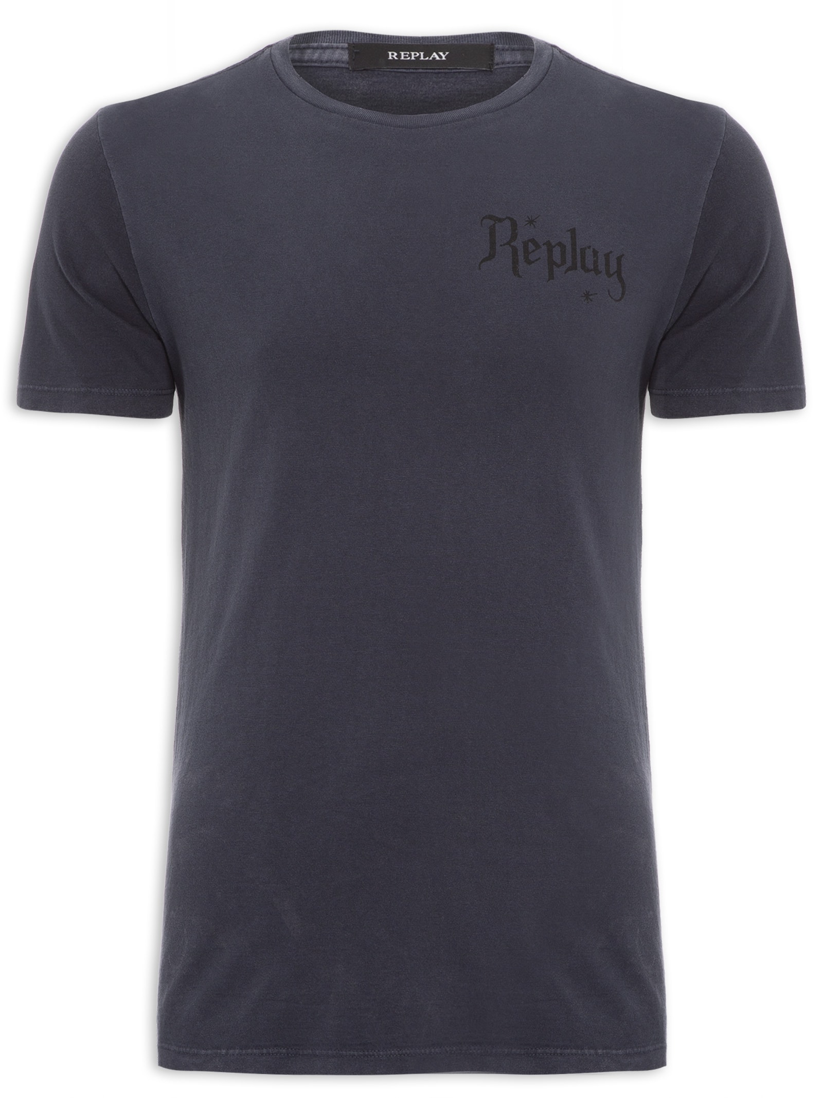 Camiseta Masculina Gola Careca Azul Replay