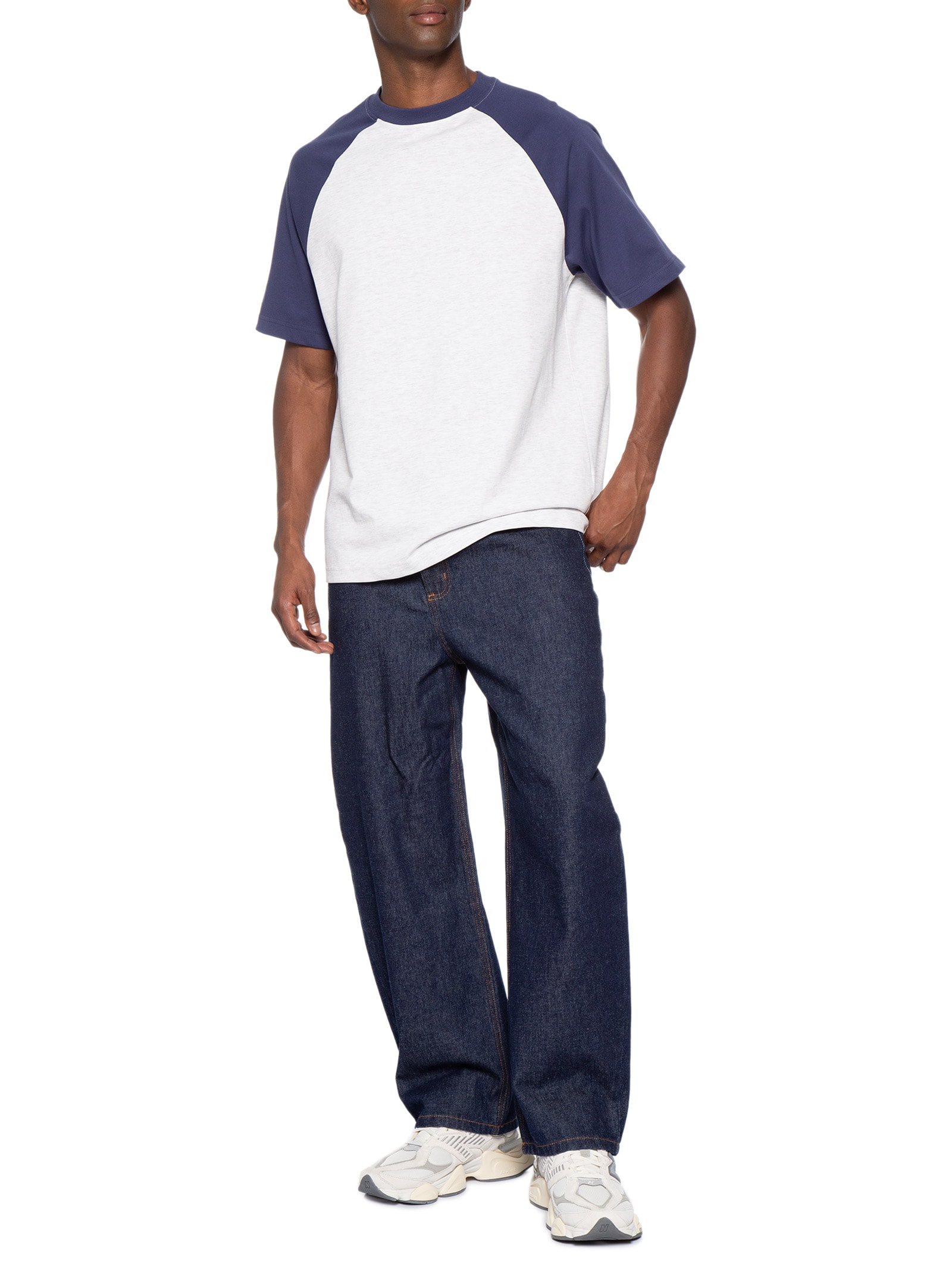 Camiseta Masculina Gola Careca Box Fit Azul Cotton On