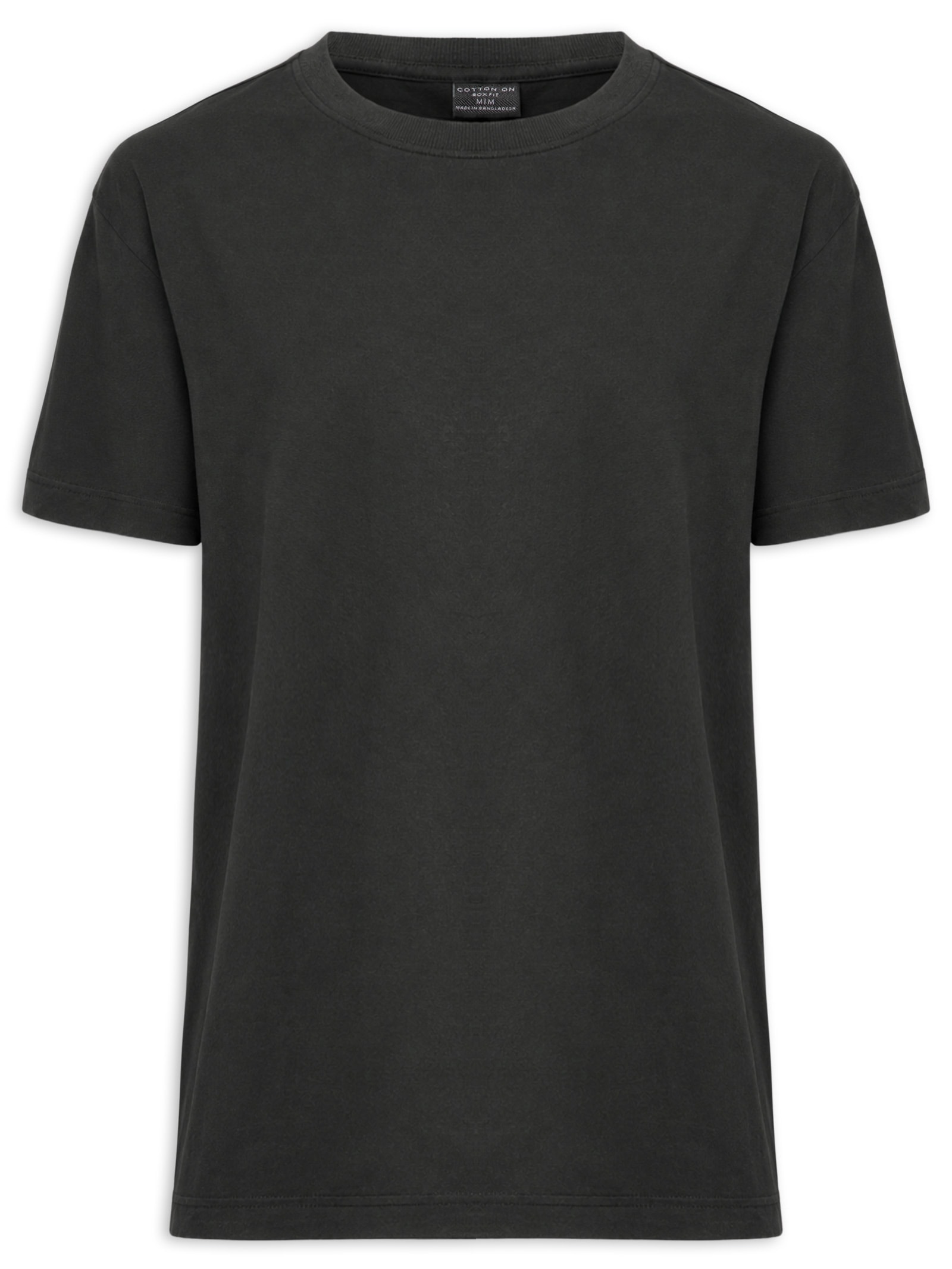 Camiseta Masculina Gola Careca Box Fit Preto Cotton On