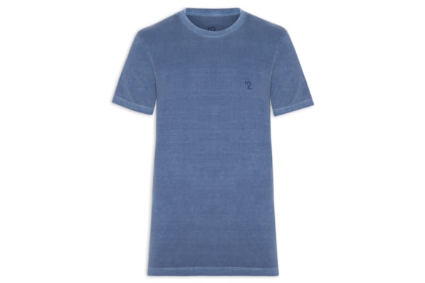 Camiseta Masculina Gola Careca Com Estampa - Azul