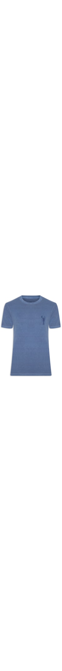 Camiseta Masculina Gola Careca Com Estampa De Lagosta - Azul