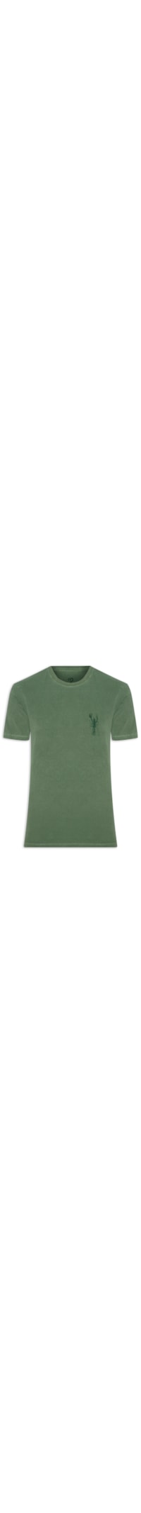 Camiseta Masculina Gola Careca Com Estampa De Lagosta - Verde