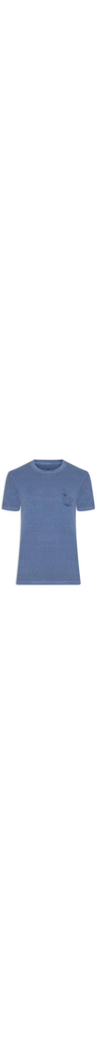 Camiseta Masculina Gola Careca Com Estampa Sol E Mar - Azul