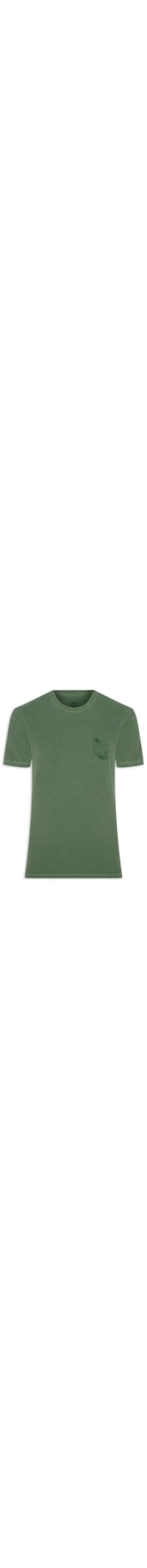 Camiseta Masculina Gola Careca Com Estampa Sol E Mar - Verde