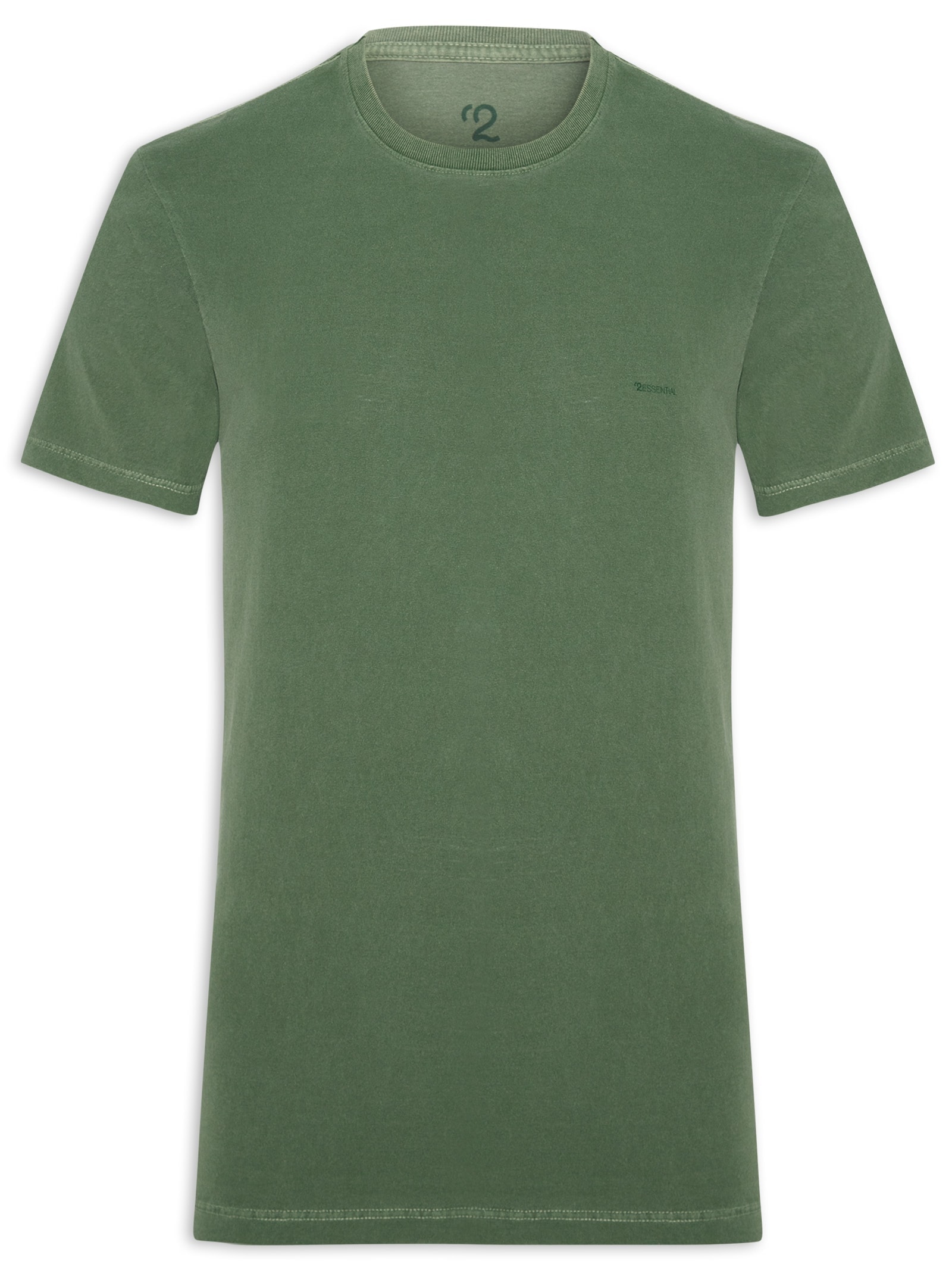 Camiseta Masculina Gola Careca Com Estampa Verde '2 Essential