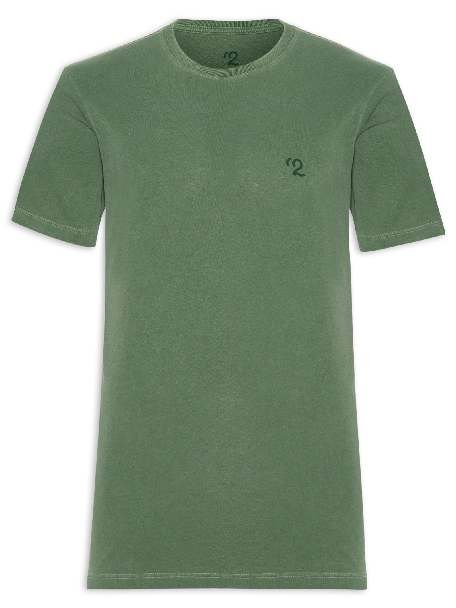 Camiseta Masculina Gola Careca Com Estampa Verde '2 Essential