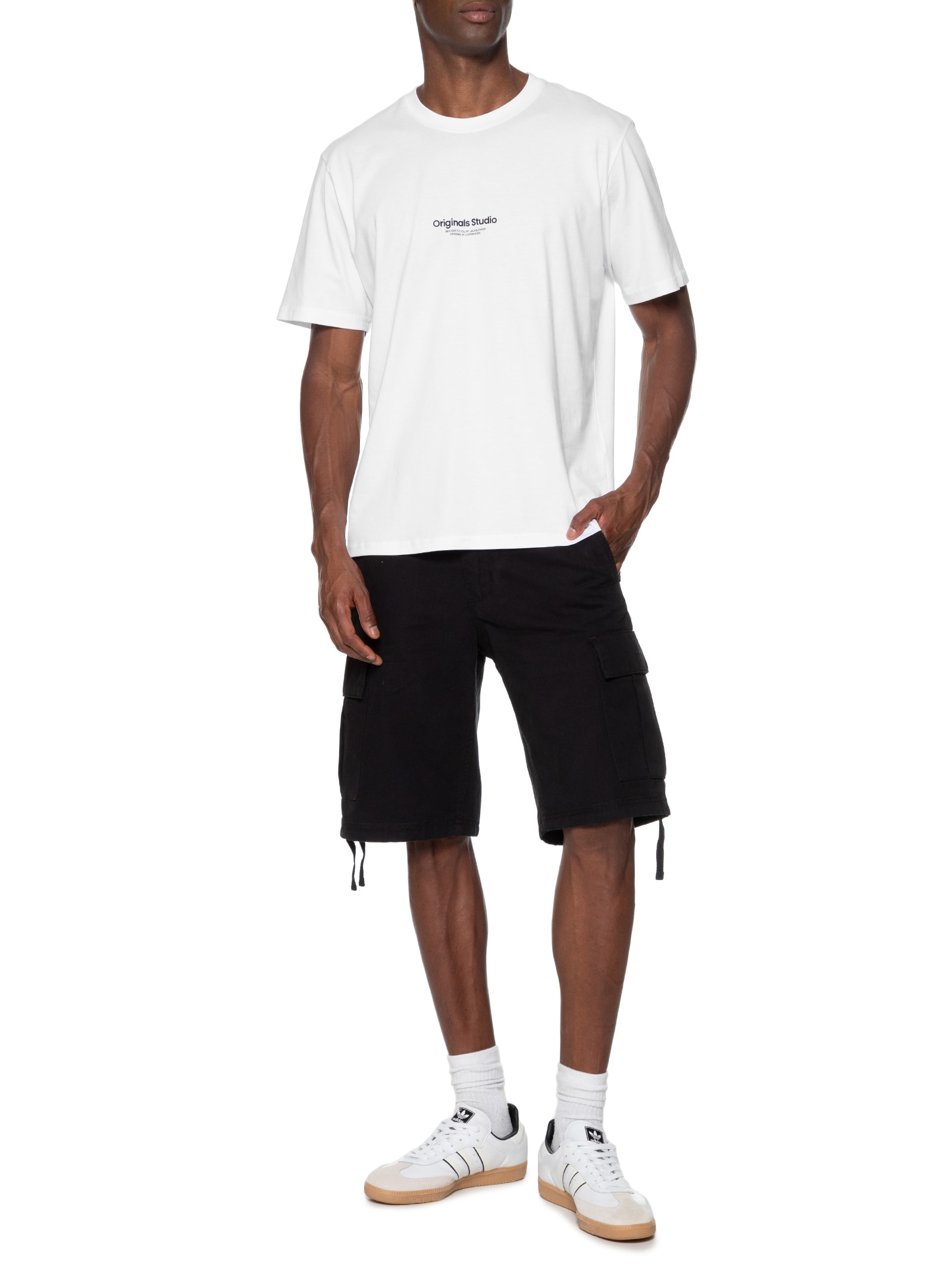 Camiseta Masculina Gola Careca Em Algodão Branco Jack & Jones