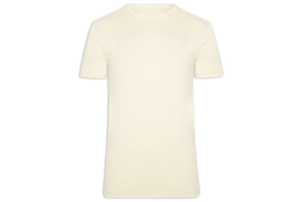 Camiseta Masculina Gola Careca Em Algodão Egípcio - Bege