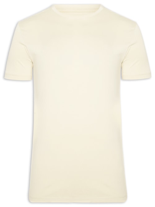 Camiseta Masculina Gola Careca Em Algodão Egípcio – Bege