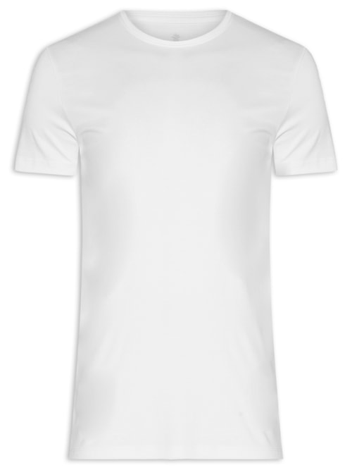Camiseta Masculina Gola Careca Em Algodão Pima Peruano – Branco