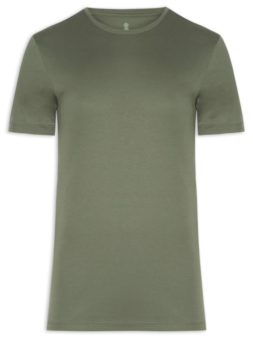 Camiseta Masculina Gola Careca Em Algodão Pima Peruano – Verde