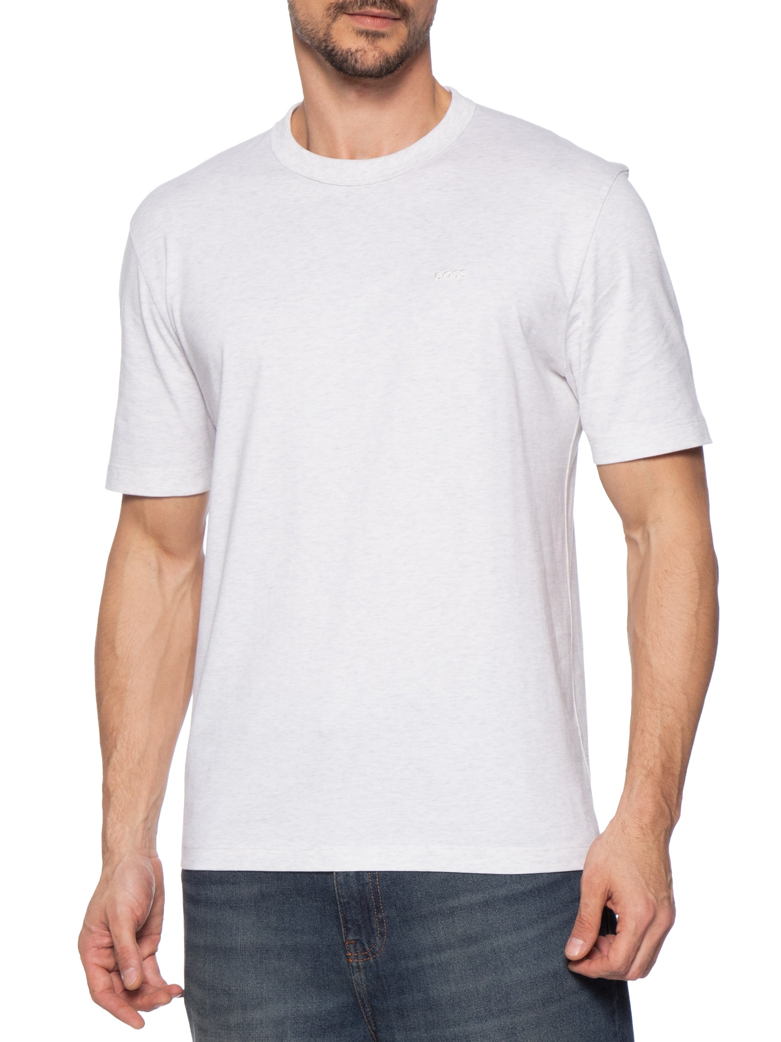 Camiseta Masculina Gola Careca H-Haut 15 Branco Boss