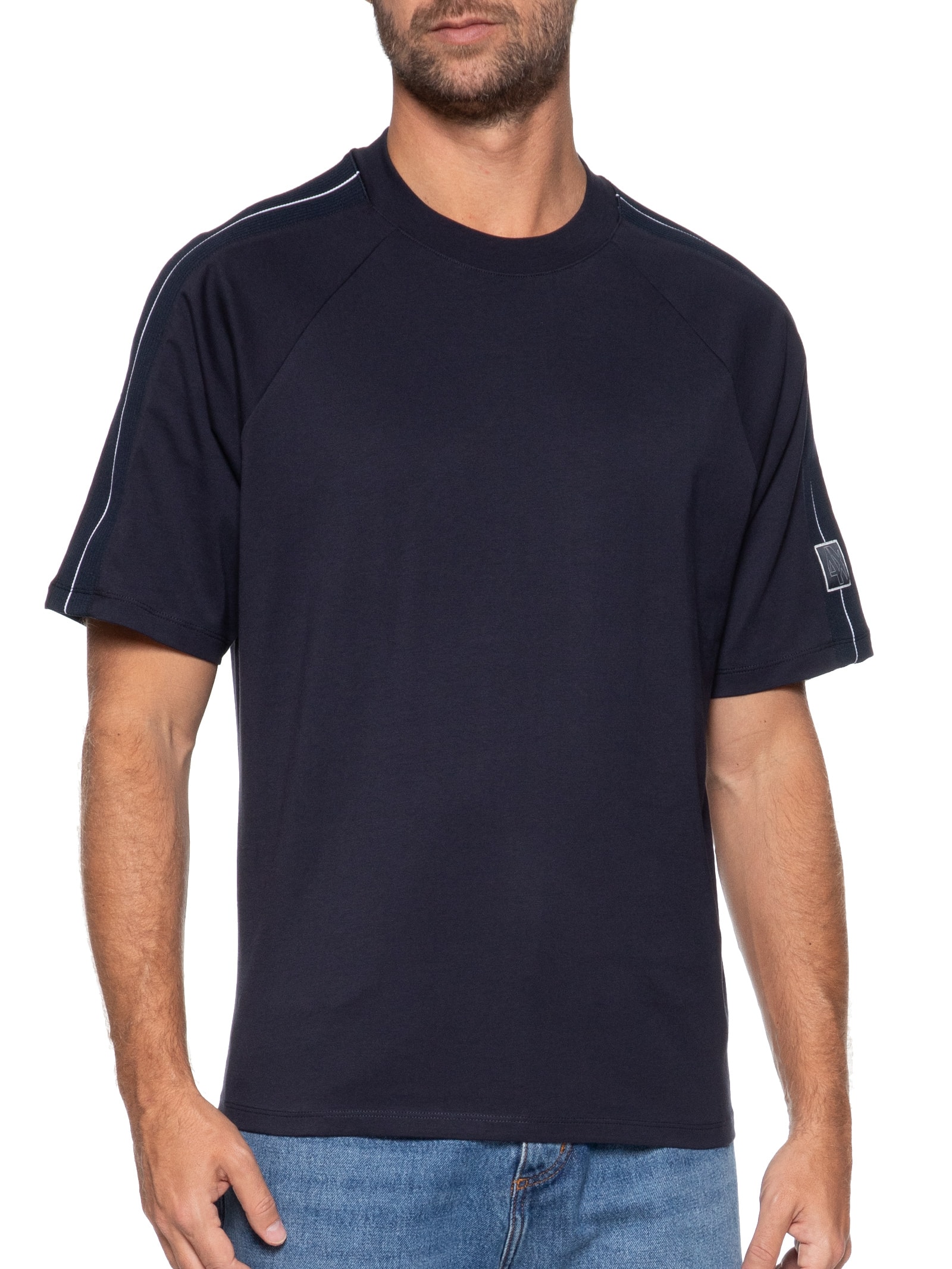 Camiseta Masculina Gola Careca Manga Curta Azul Armani Exchange