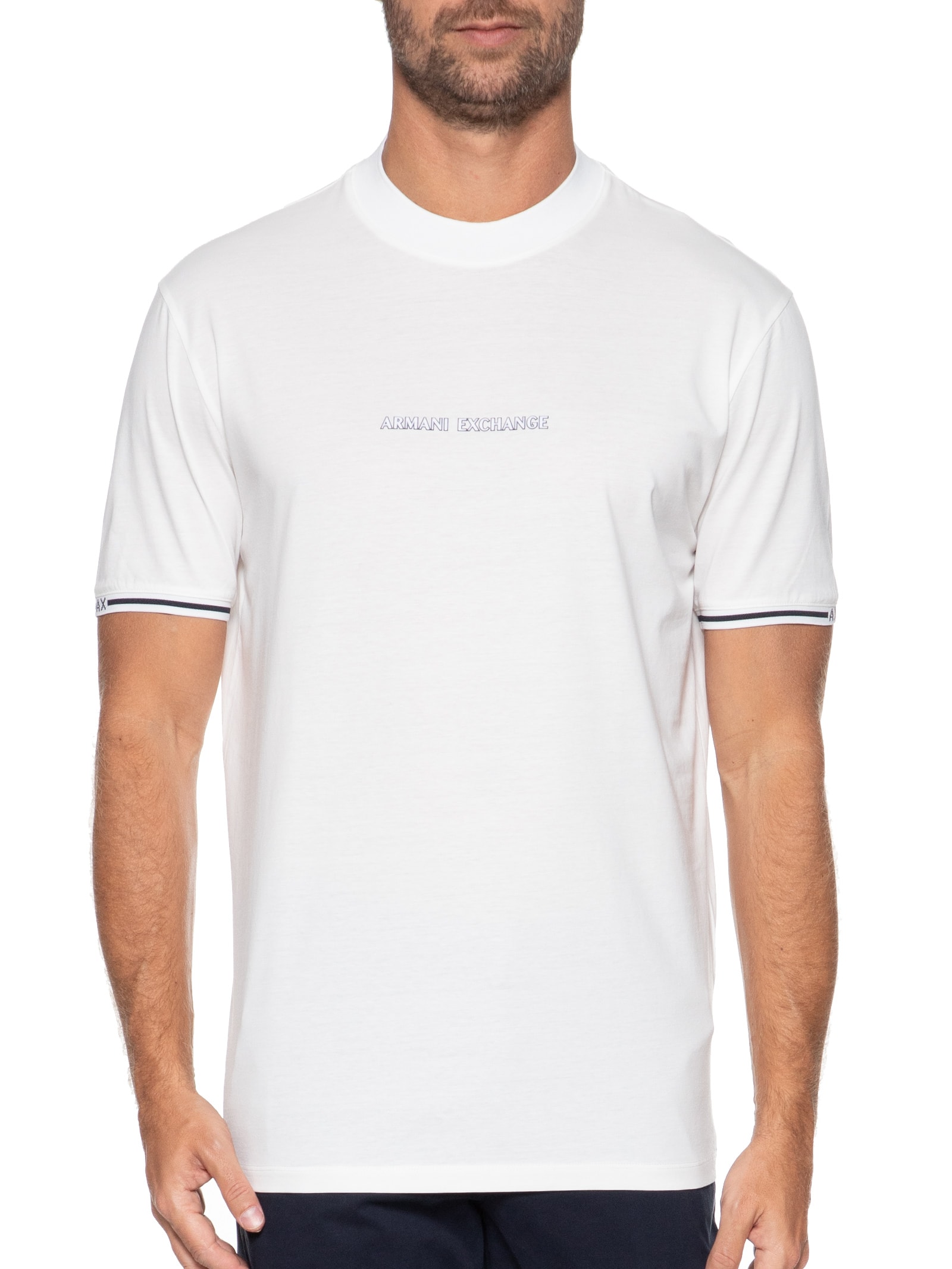 Camiseta Masculina Gola Careca Manga Curta Off White Armani Exchange