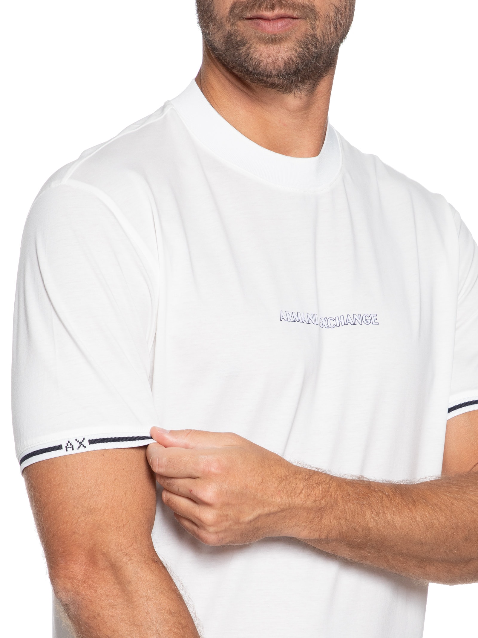 Camiseta Masculina Gola Careca Manga Curta Off White Armani Exchange