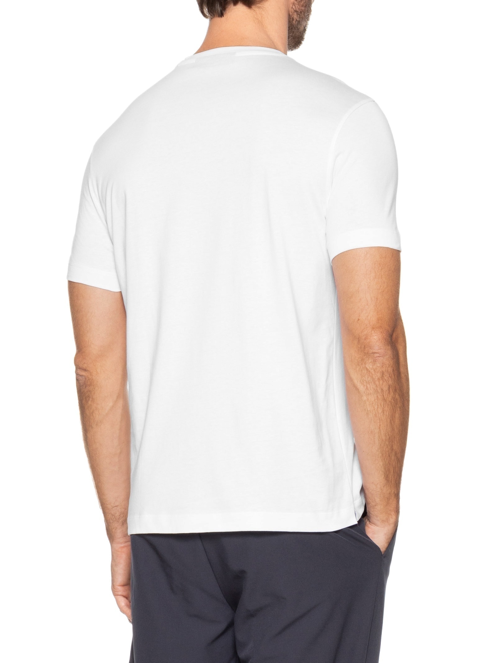 Camiseta Masculina Gola Careca Manga Curta Taut Collab David Beckham Branco Boss
