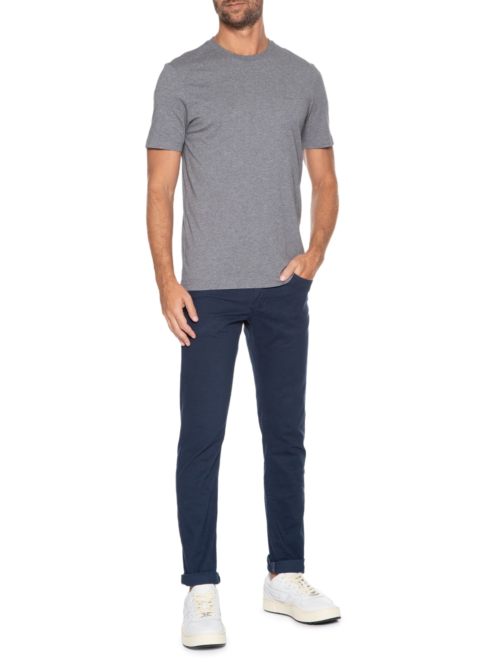 Camiseta Masculina Gola Careca Manga Curta Thompson 01 Bege Boss