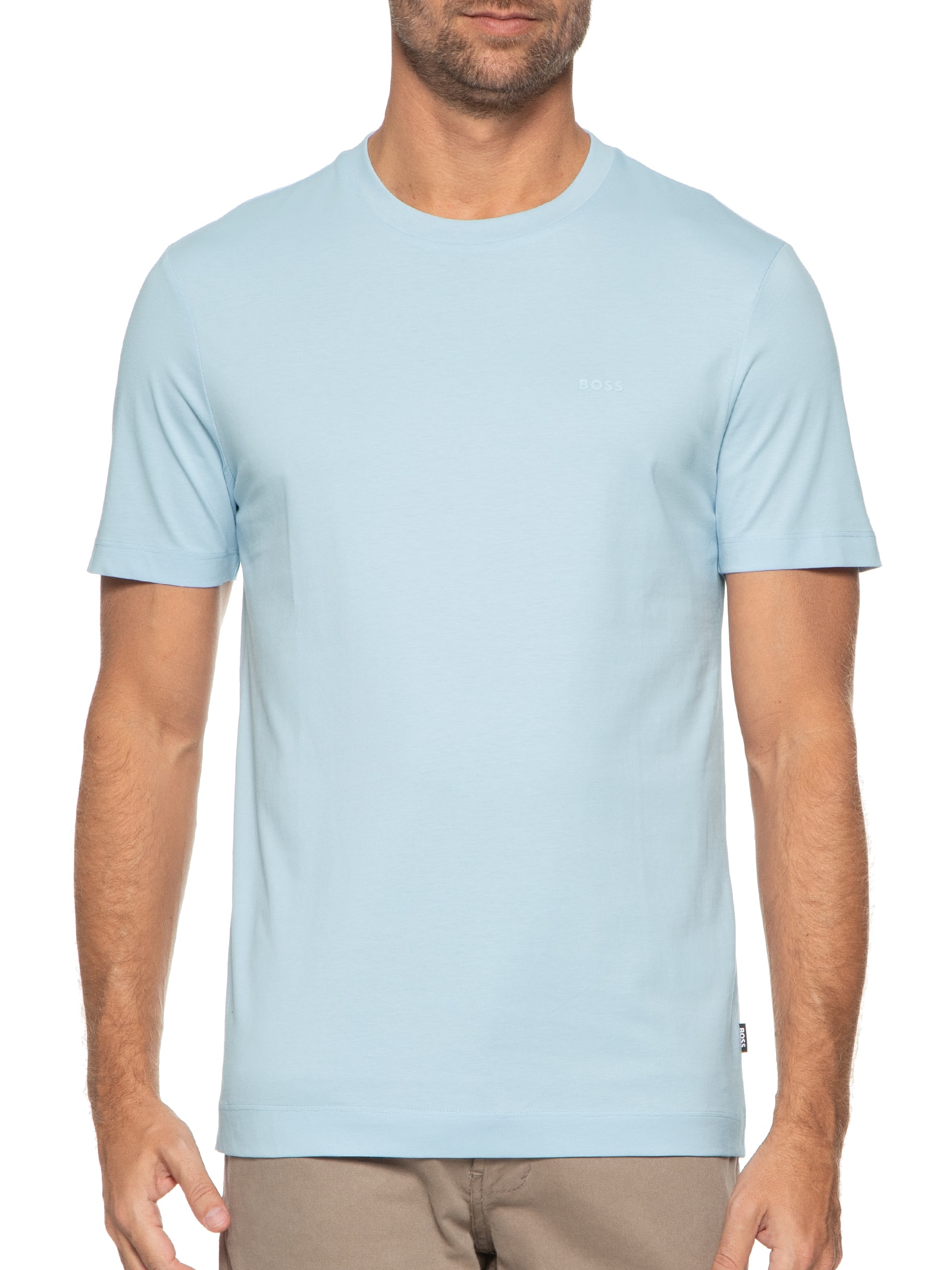 Camiseta Masculina Gola Careca Manga Curta Thompson 01 Bege Boss