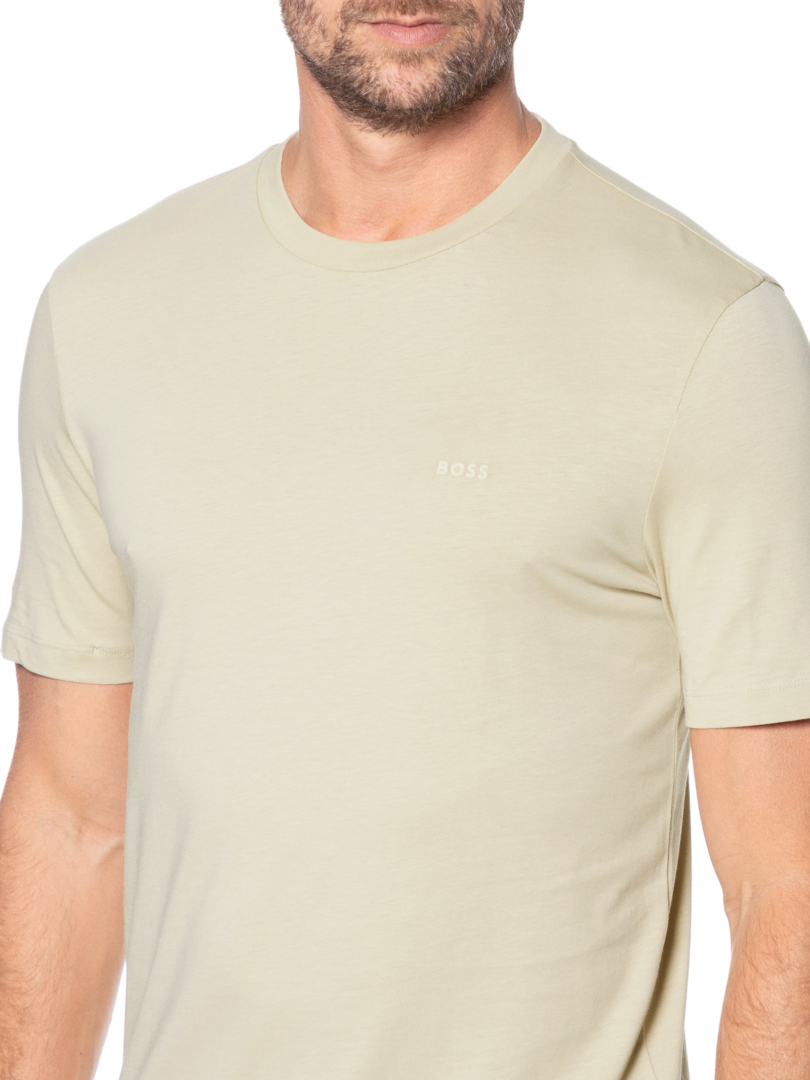 Camiseta Masculina Gola Careca Manga Curta Thompson 01 Bege Boss