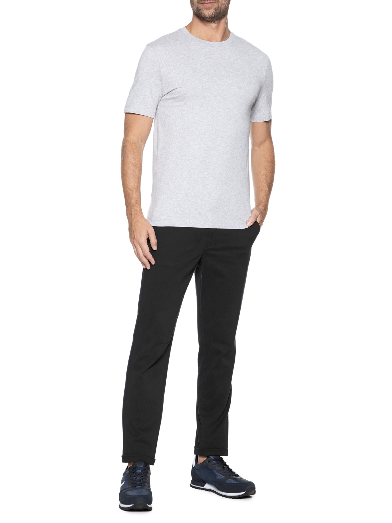 Camiseta Masculina Gola Careca Manga Curta Thompson 01 Bege Boss