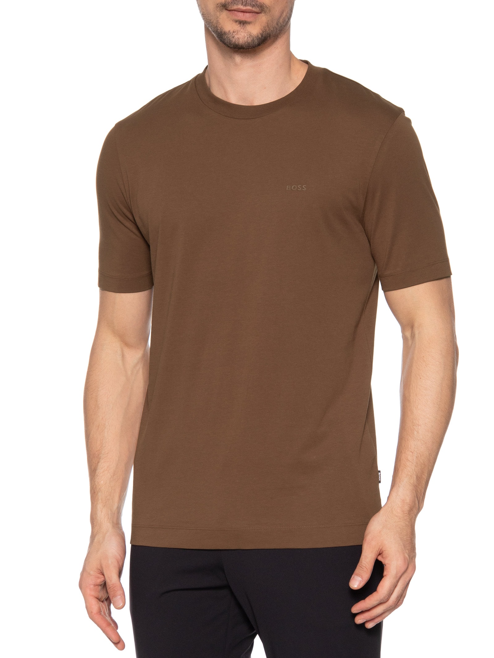 Camiseta Masculina Gola Careca Manga Curta Thompson 01 Bege Boss