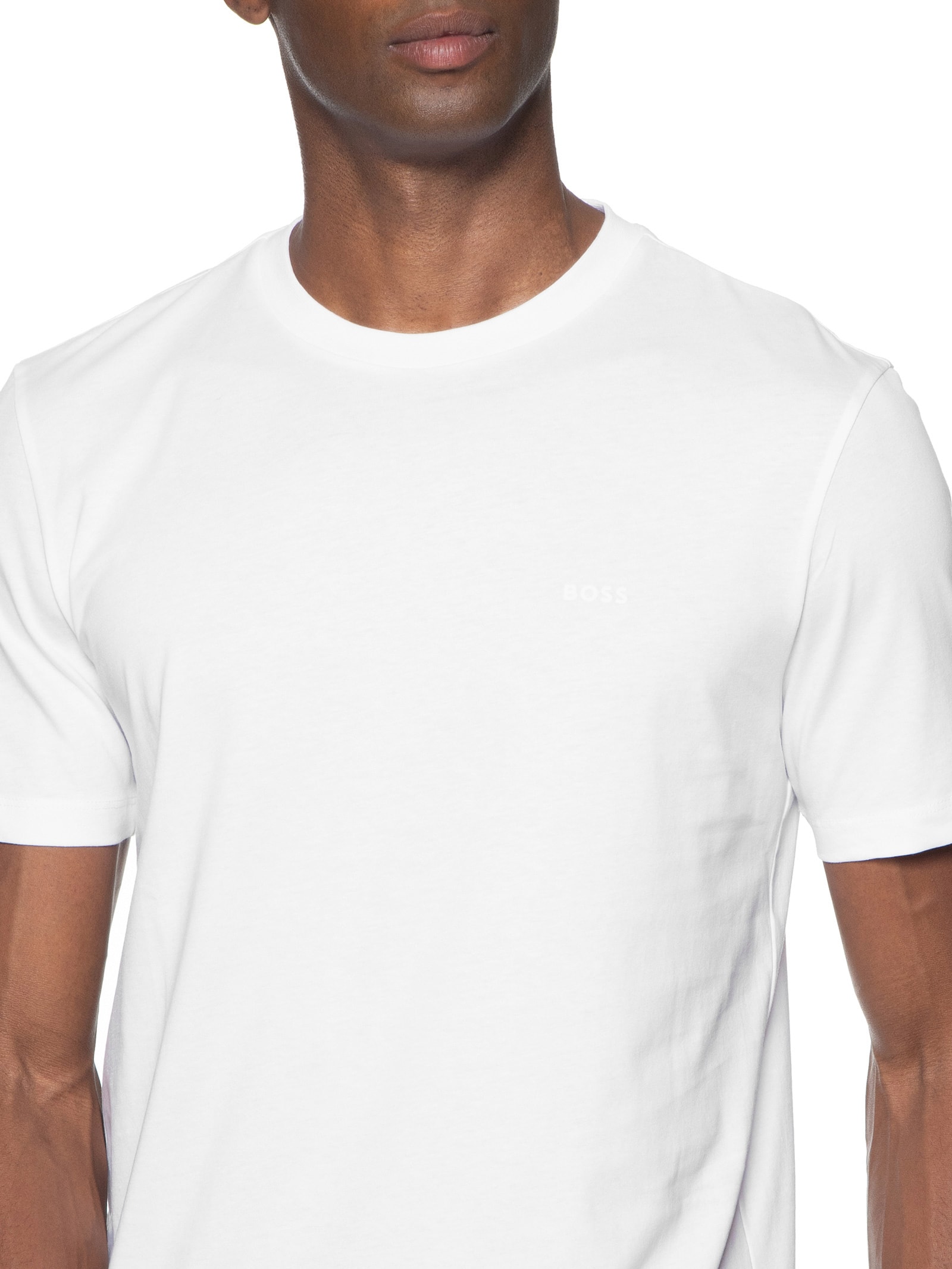 Camiseta Masculina Gola Careca Manga Curta Thompson 01 Branco Boss