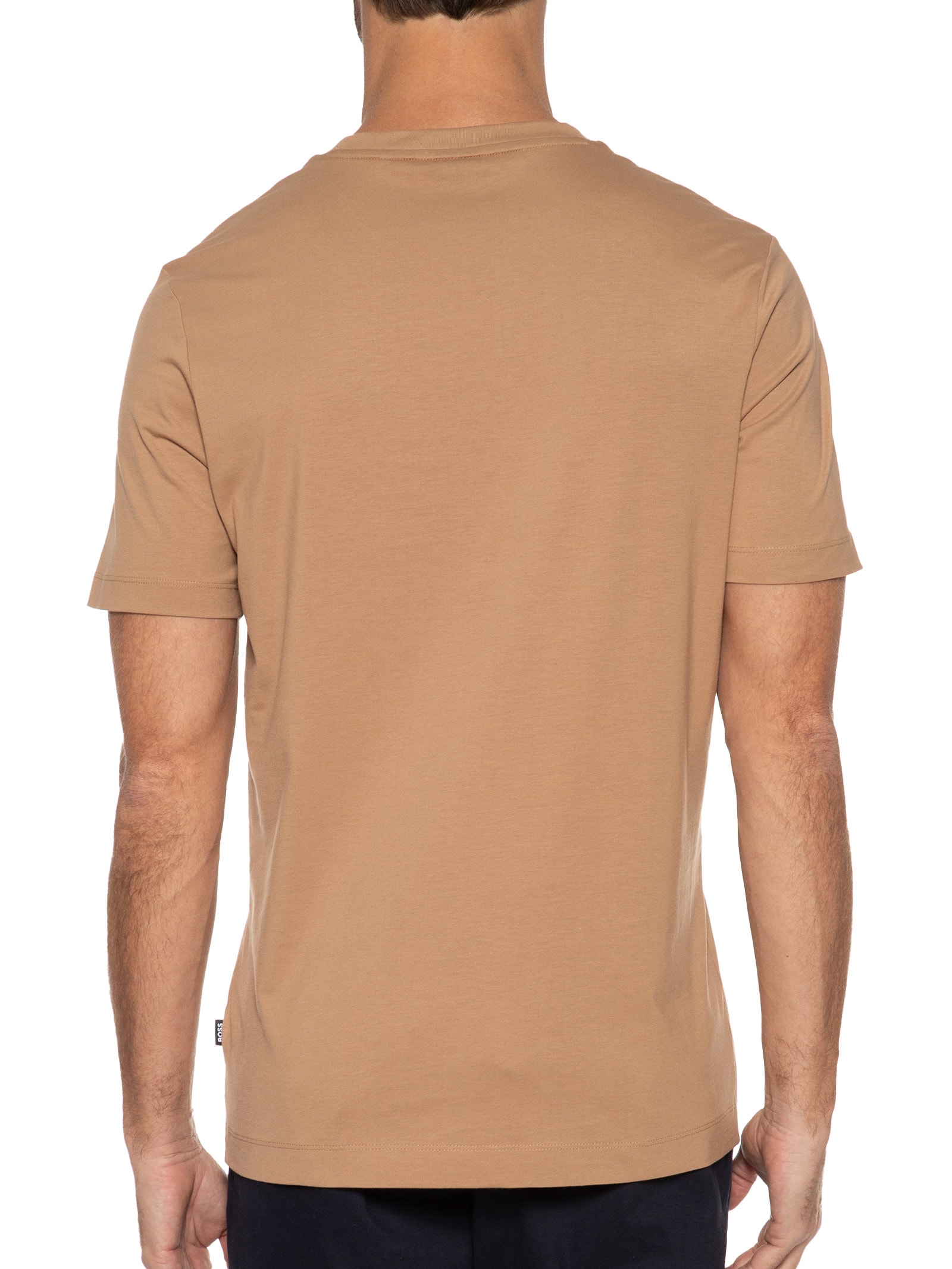 Camiseta Masculina Gola Careca Manga Curta Thompson 01 Marrom Terracota Boss