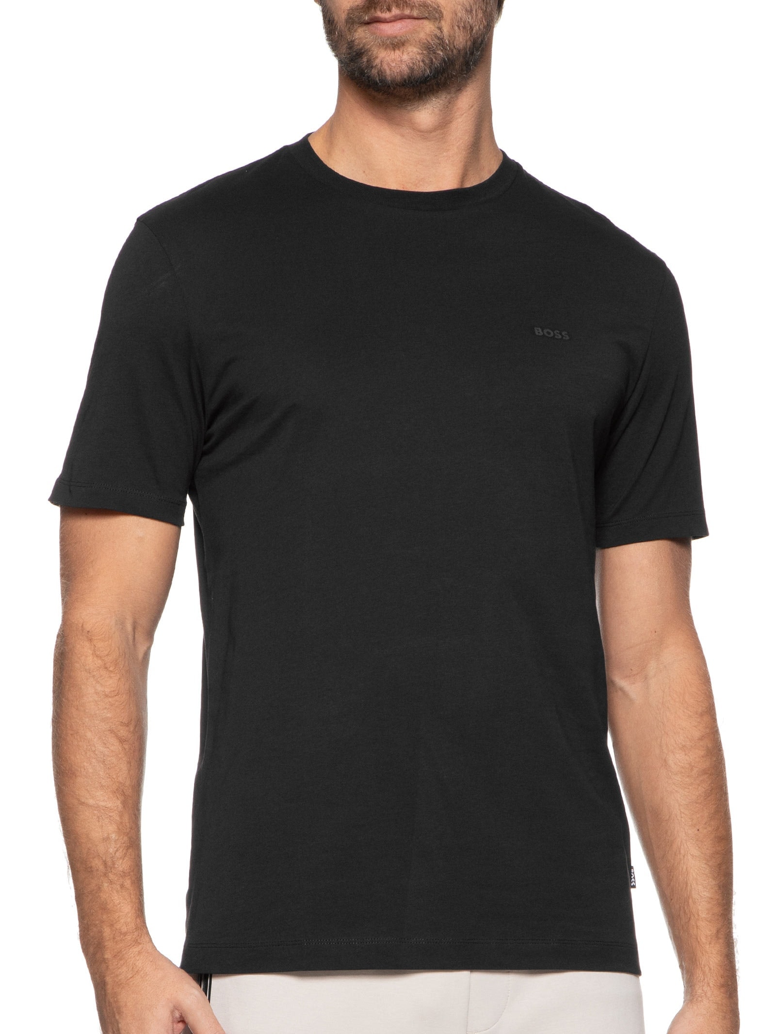 Camiseta Masculina Gola Careca Manga Curta Thompson 01 Preto Boss