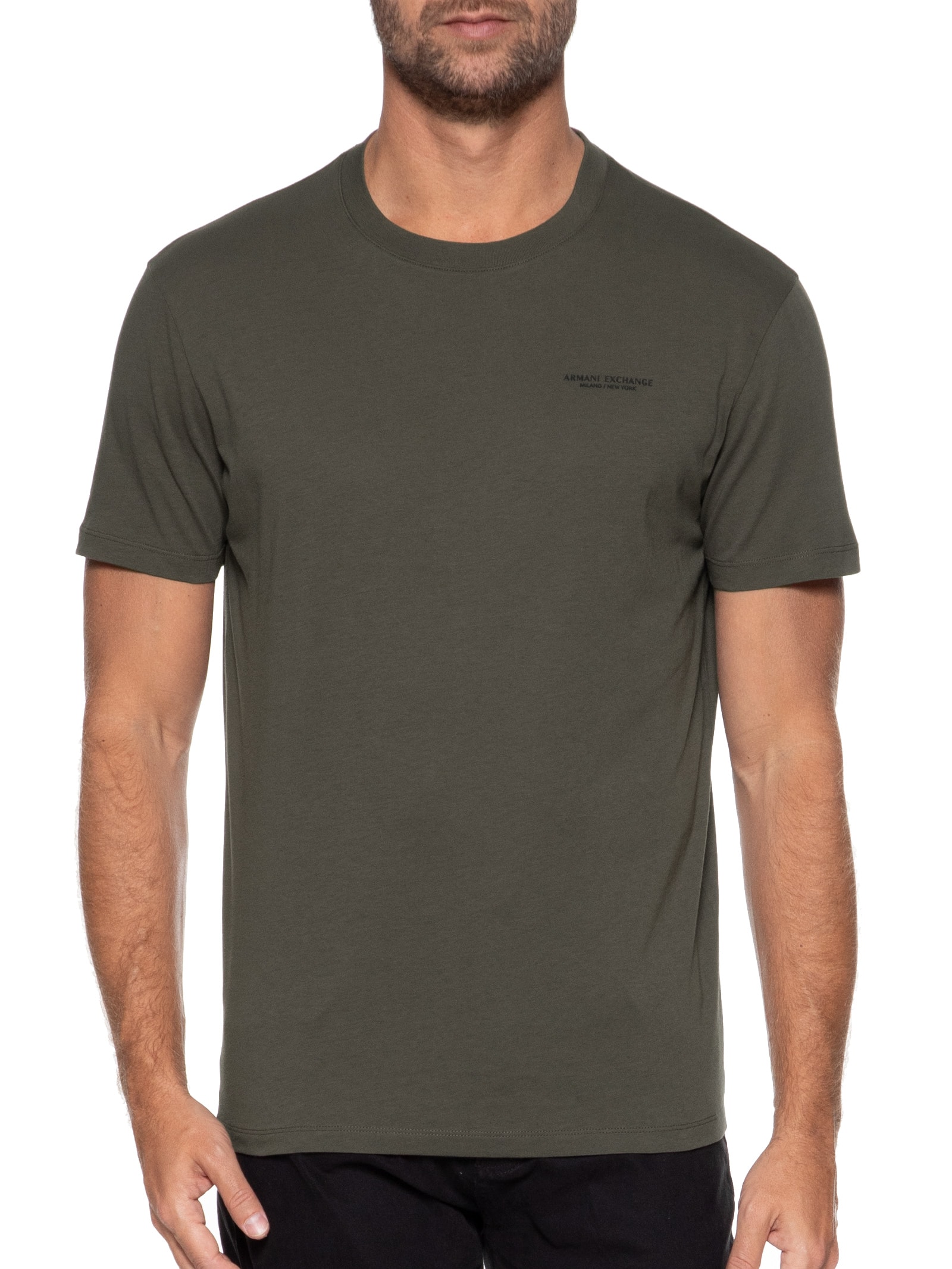 Camiseta Masculina Gola Careca Manga Curta Verde Armani Exchange