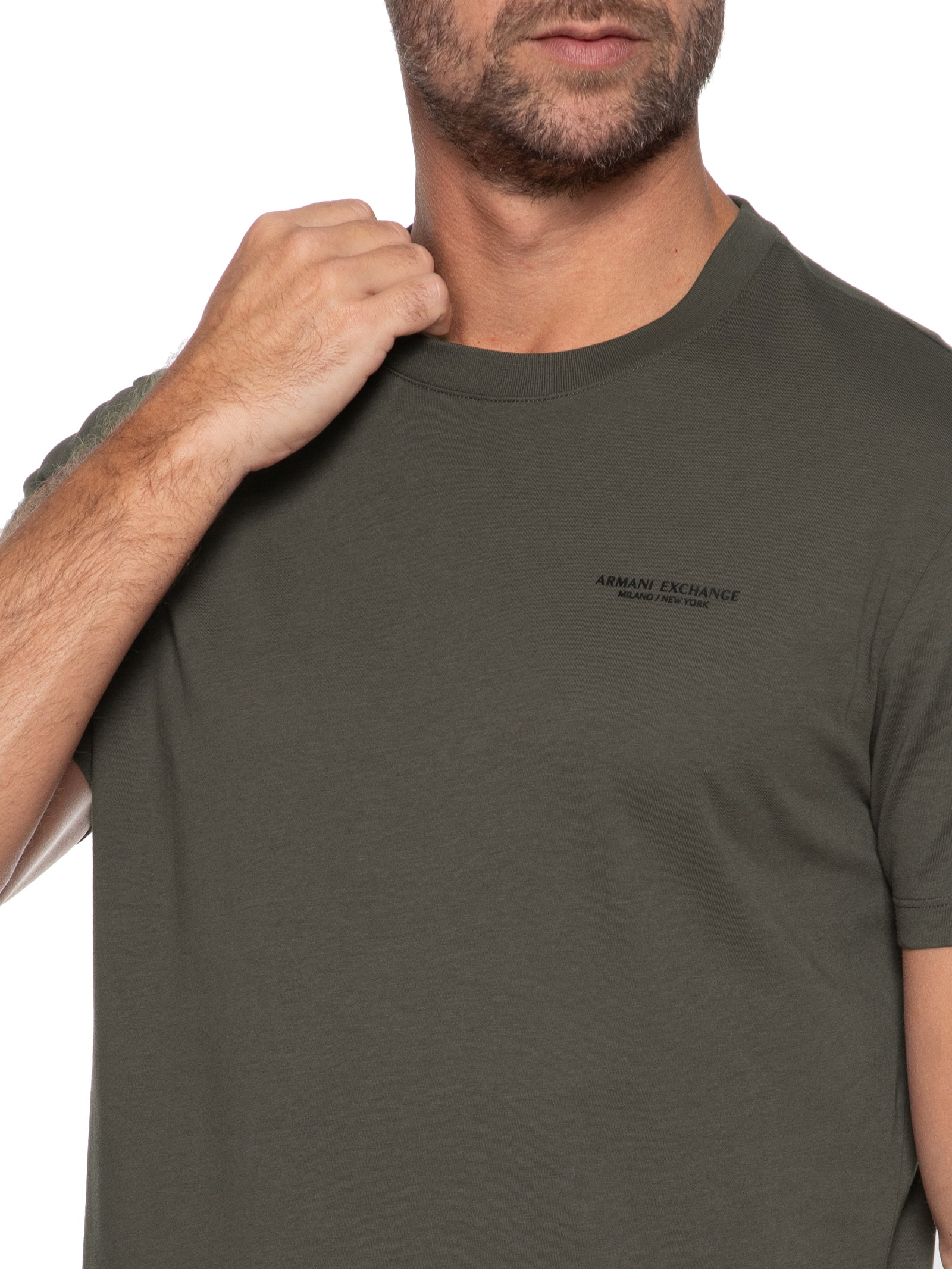 Camiseta Masculina Gola Careca Manga Curta Verde Armani Exchange