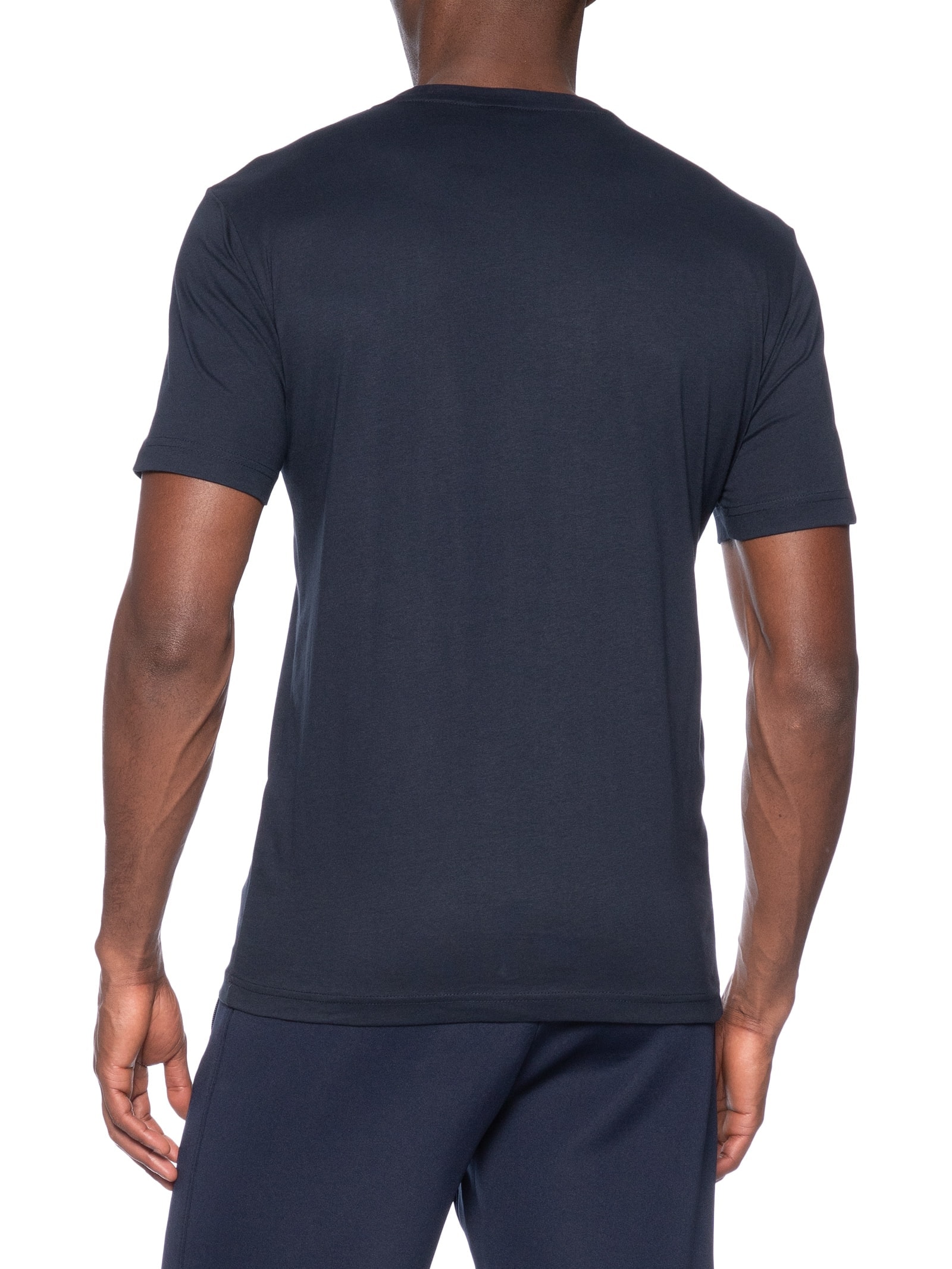 Camiseta Masculina Gola Careca Slim Fit Train 7 Lines Azul Ea7 Emporio Armani