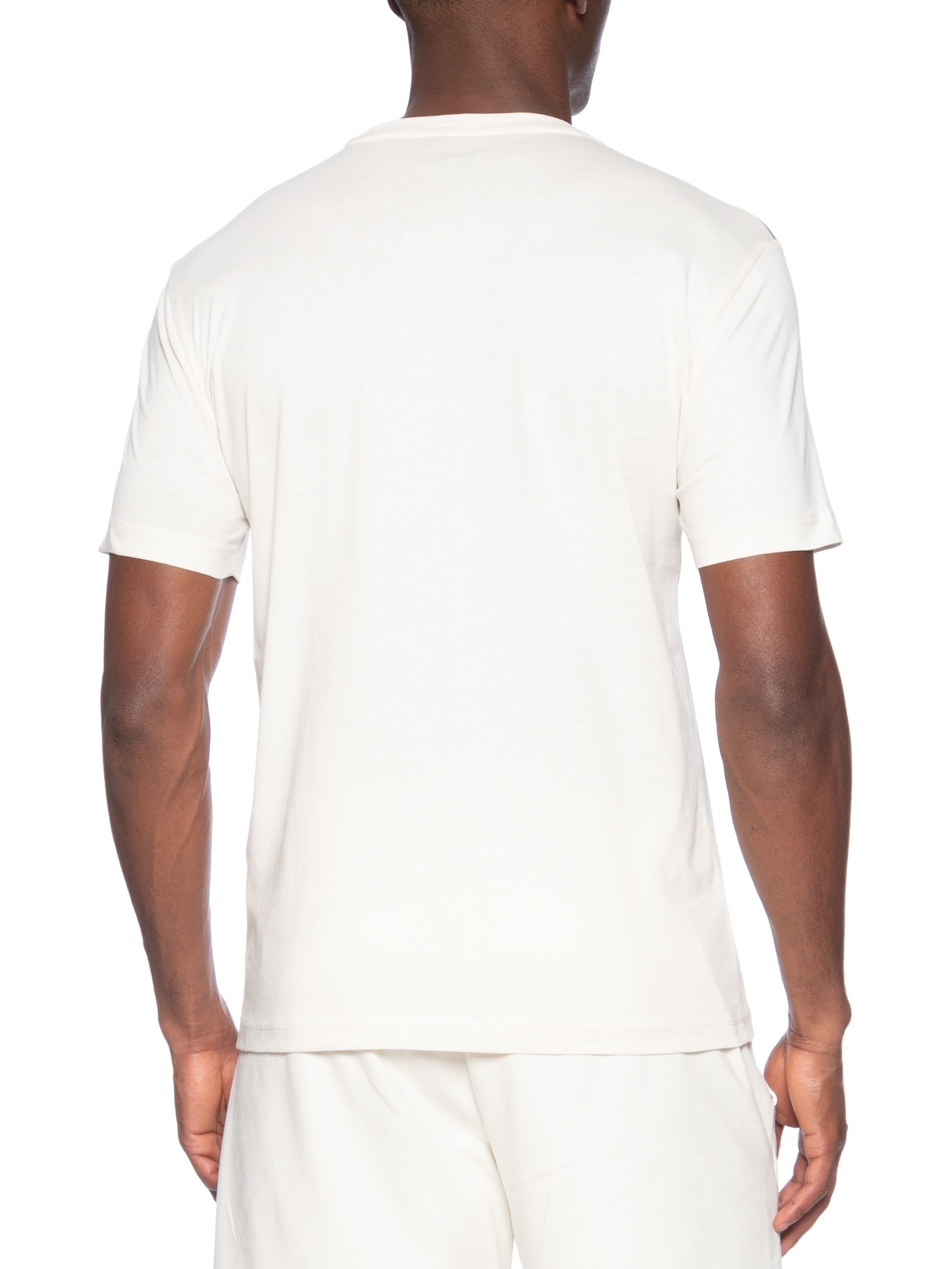 Camiseta Masculina Gola Careca Slim Fit Train 7 Lines Branco Ea7 Emporio Armani