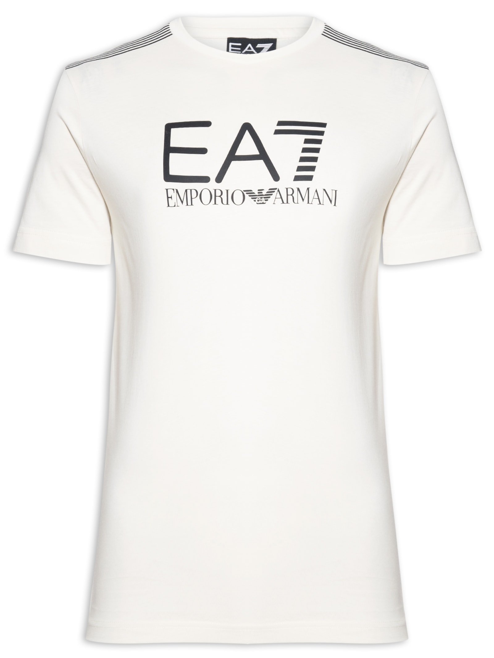 Camiseta Masculina Gola Careca Slim Fit Train 7 Lines Branco Ea7 Emporio Armani
