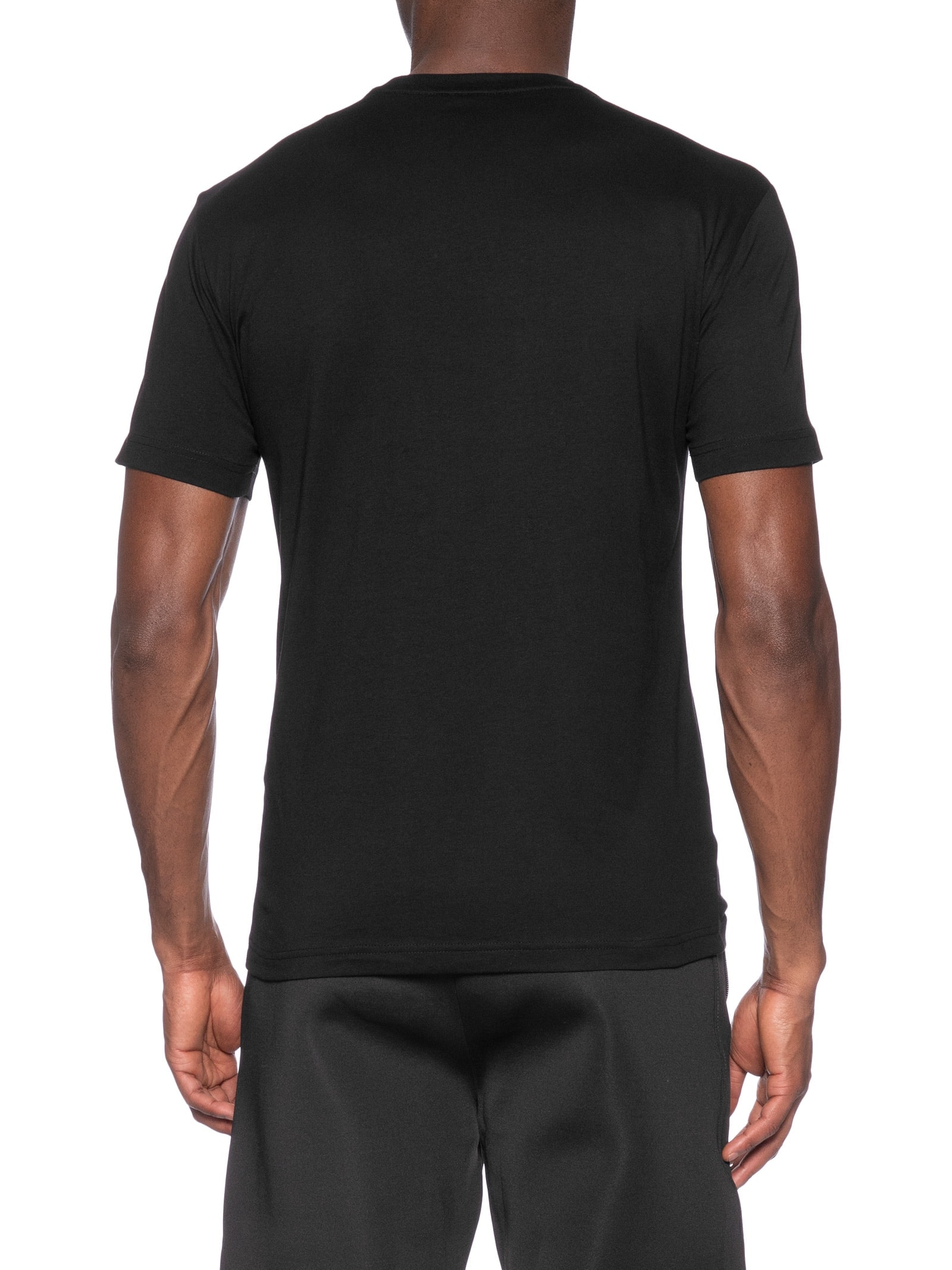 Camiseta Masculina Gola Careca Slim Fit Train 7 Lines Preto Ea7 Emporio Armani