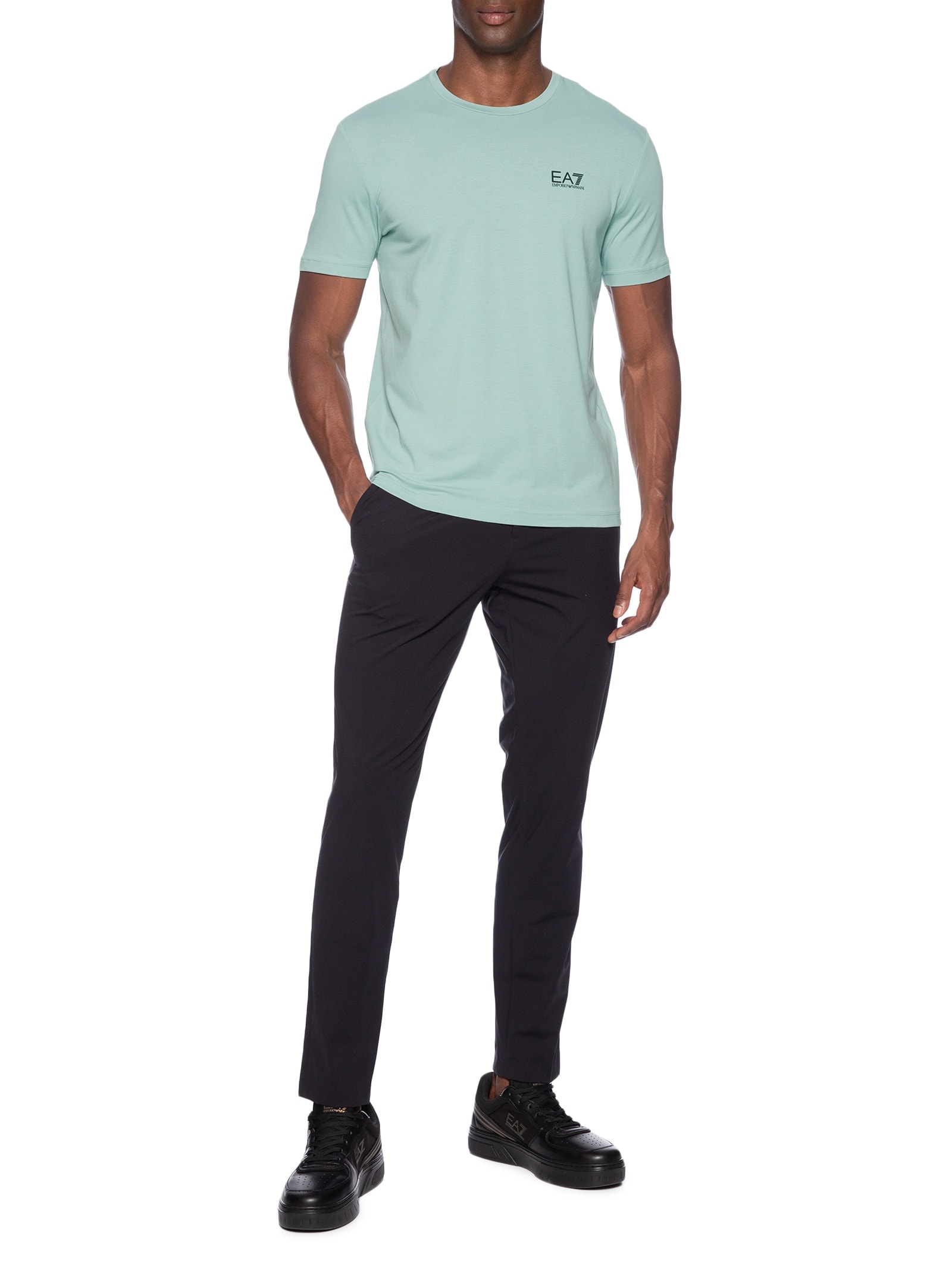 Camiseta Masculina Gola Careca Slim Fit Train Core Verde Ea7 Emporio Armani