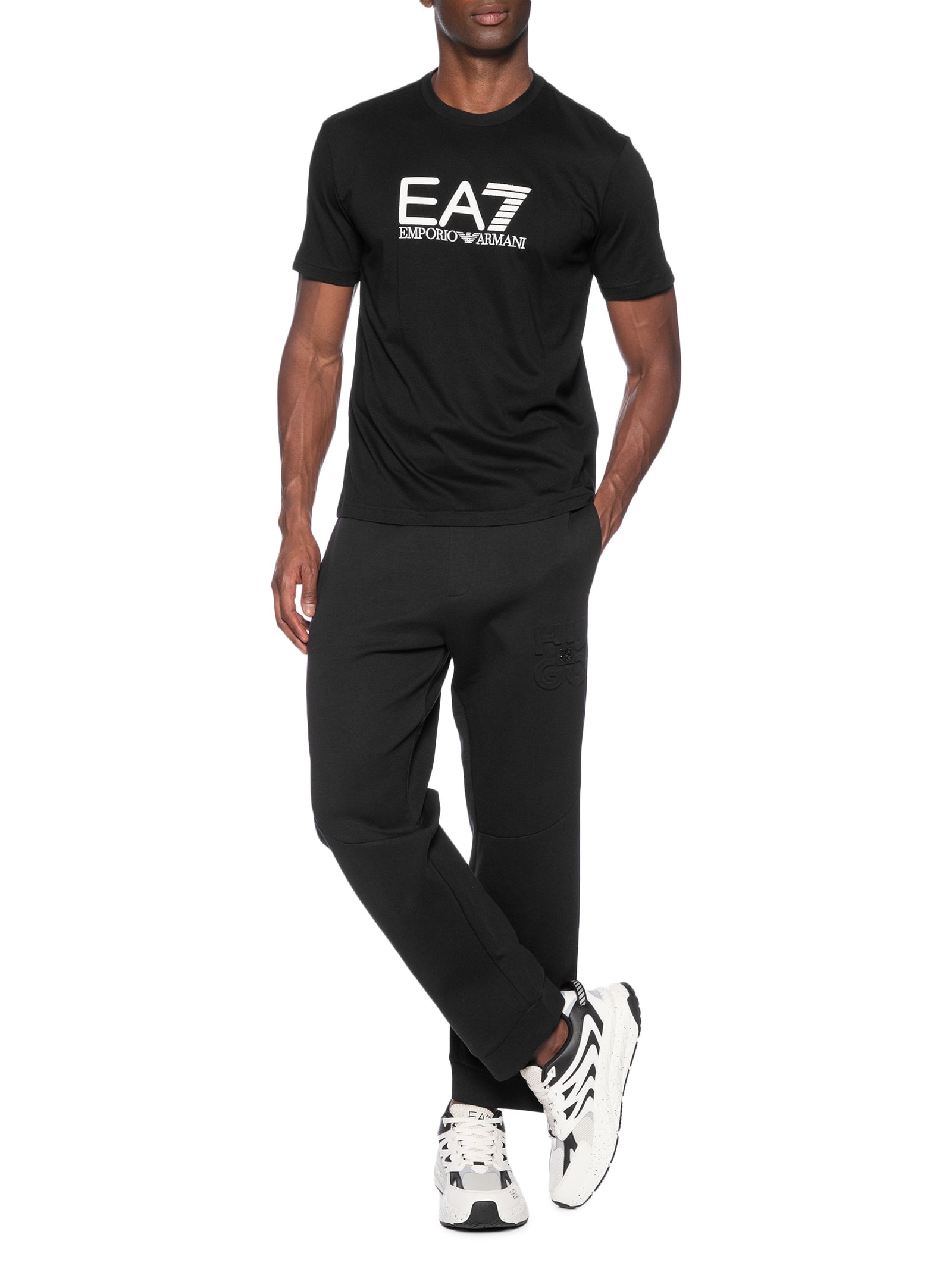 Camiseta Masculina Gola Careca Slim Fit Train Visibility Preto Ea7 Emporio Armani