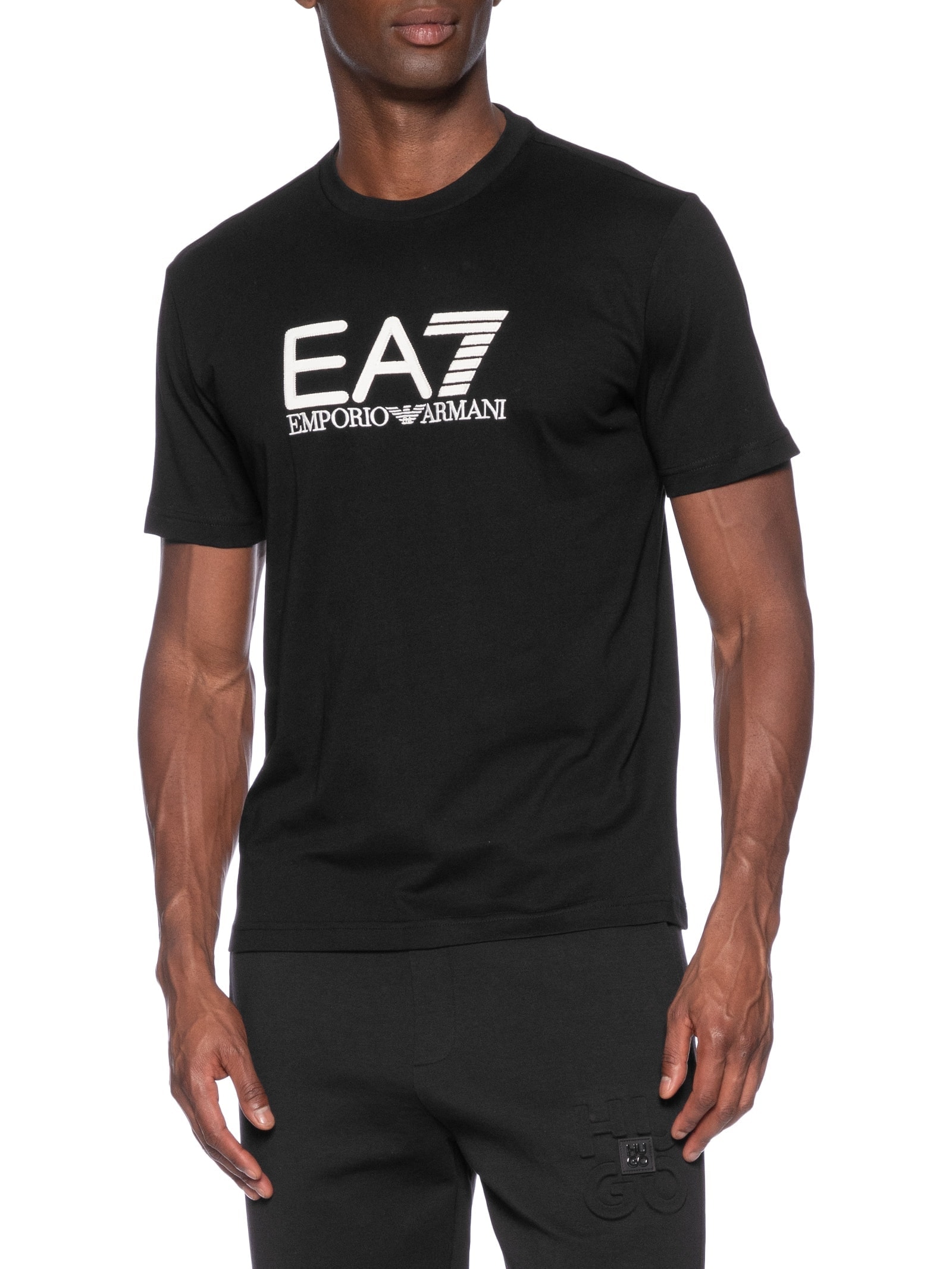 Camiseta Masculina Gola Careca Slim Fit Train Visibility Preto Ea7 Emporio Armani