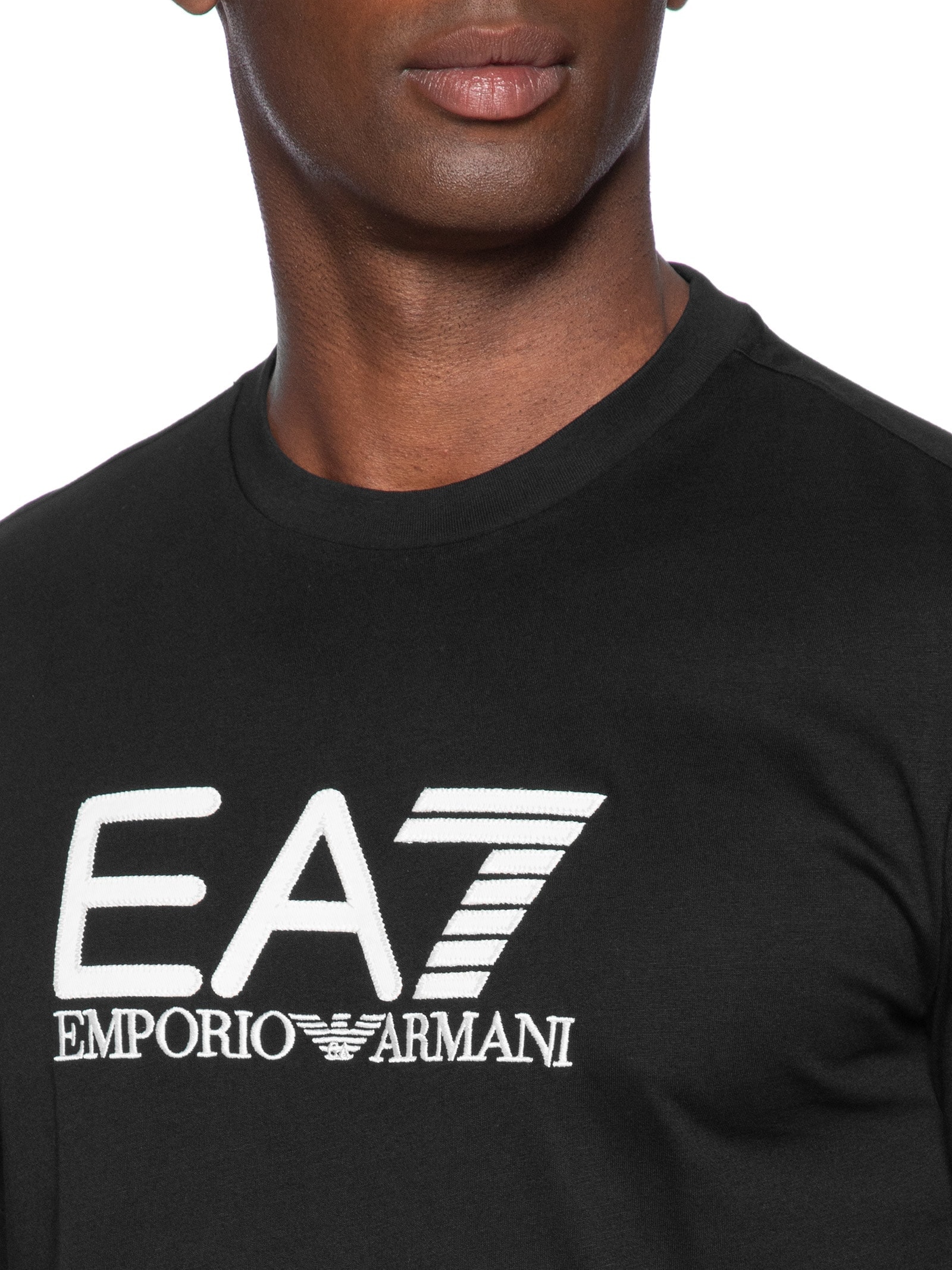 Camiseta Masculina Gola Careca Slim Fit Train Visibility Preto Ea7 Emporio Armani
